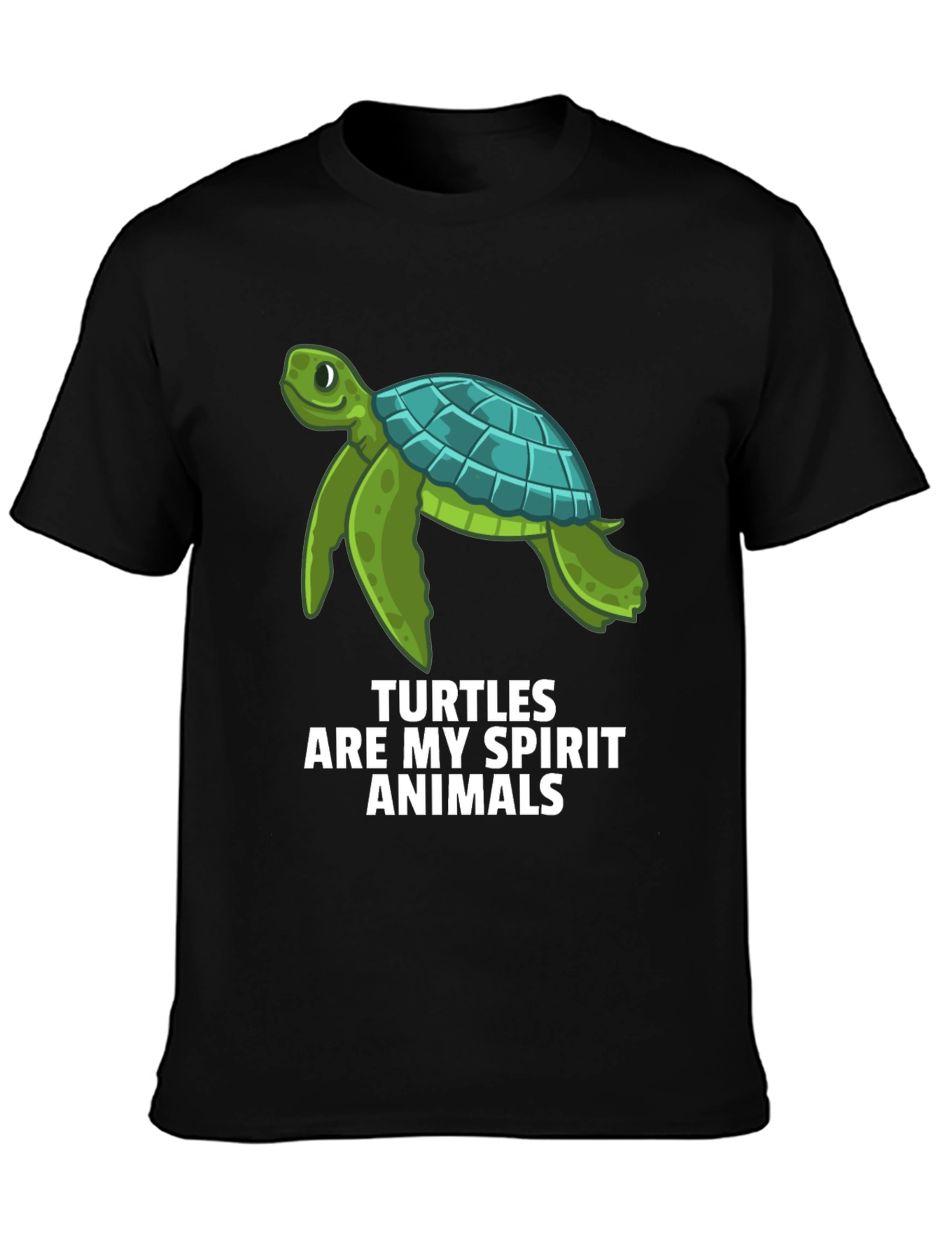 Turtle Spirit Animal Graphic Tee - Black