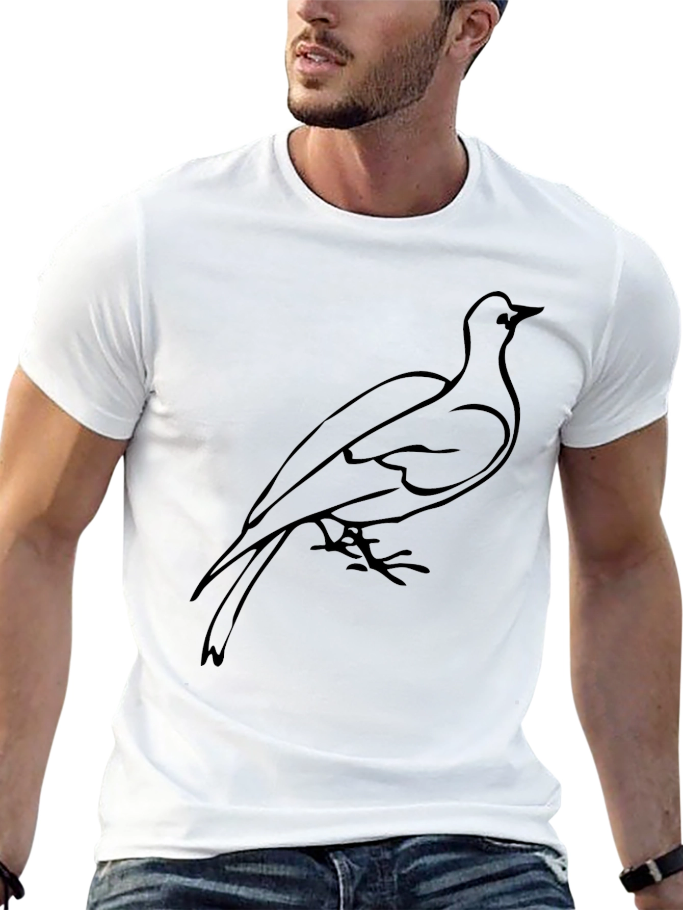 Black Bird Graphic Tee - Mens Casual Comfort
