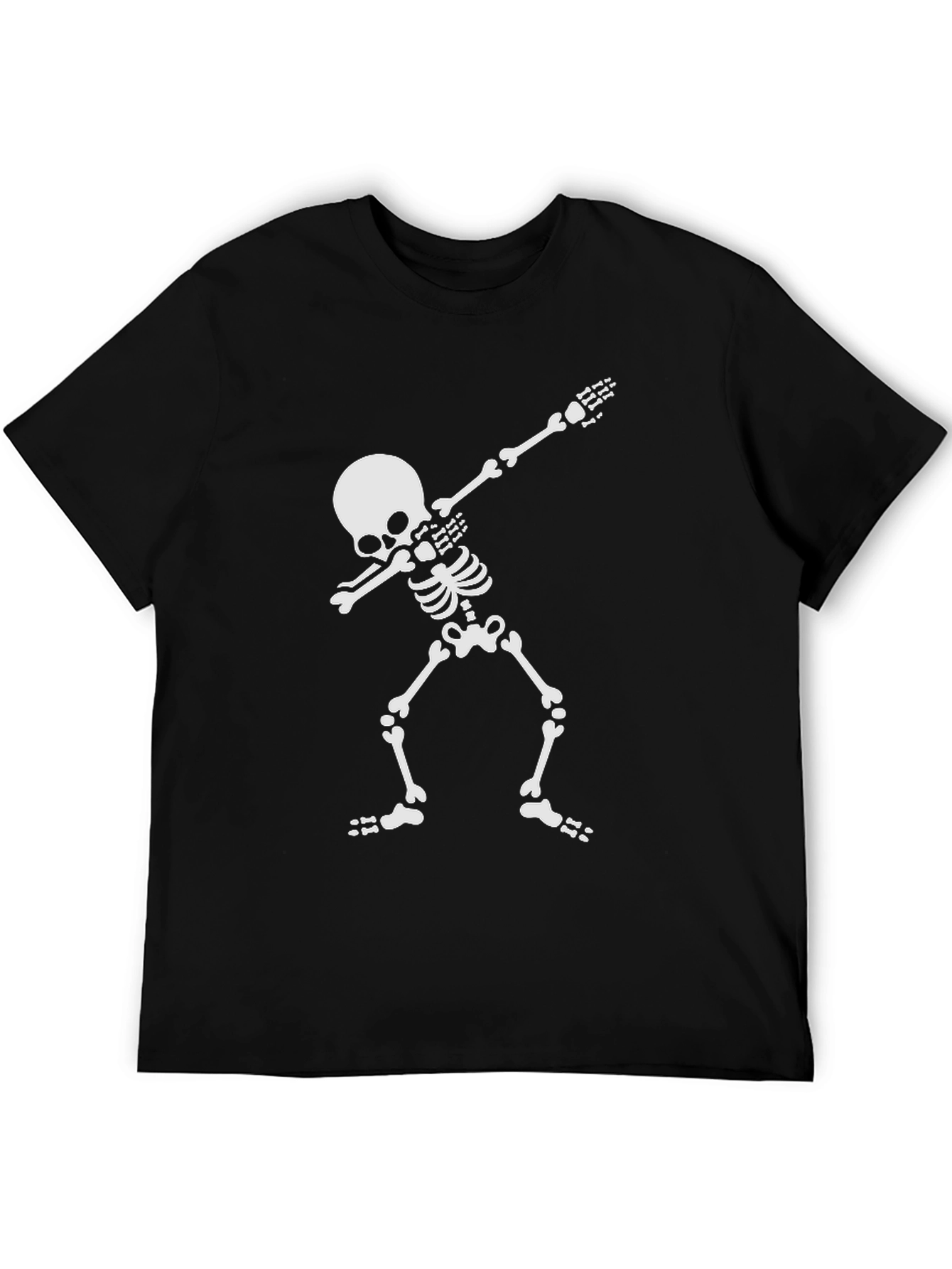 Dabbing Skeleton Graphic Tee - Mens Black Cotton T-Shirt