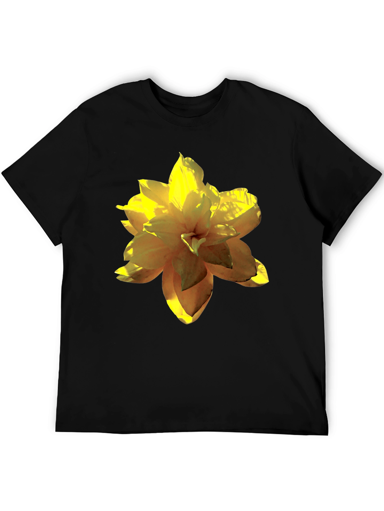Floral Print Black T-Shirt for Men