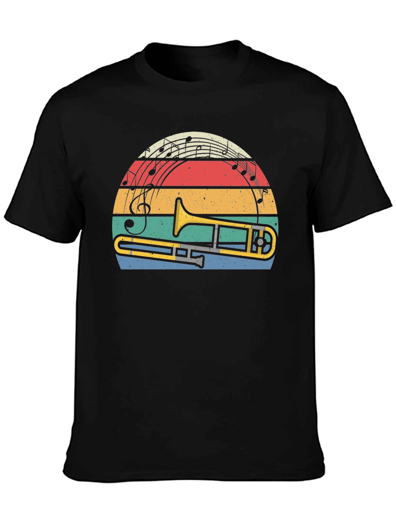 Retro Trombone Sunset Music T-Shirt
