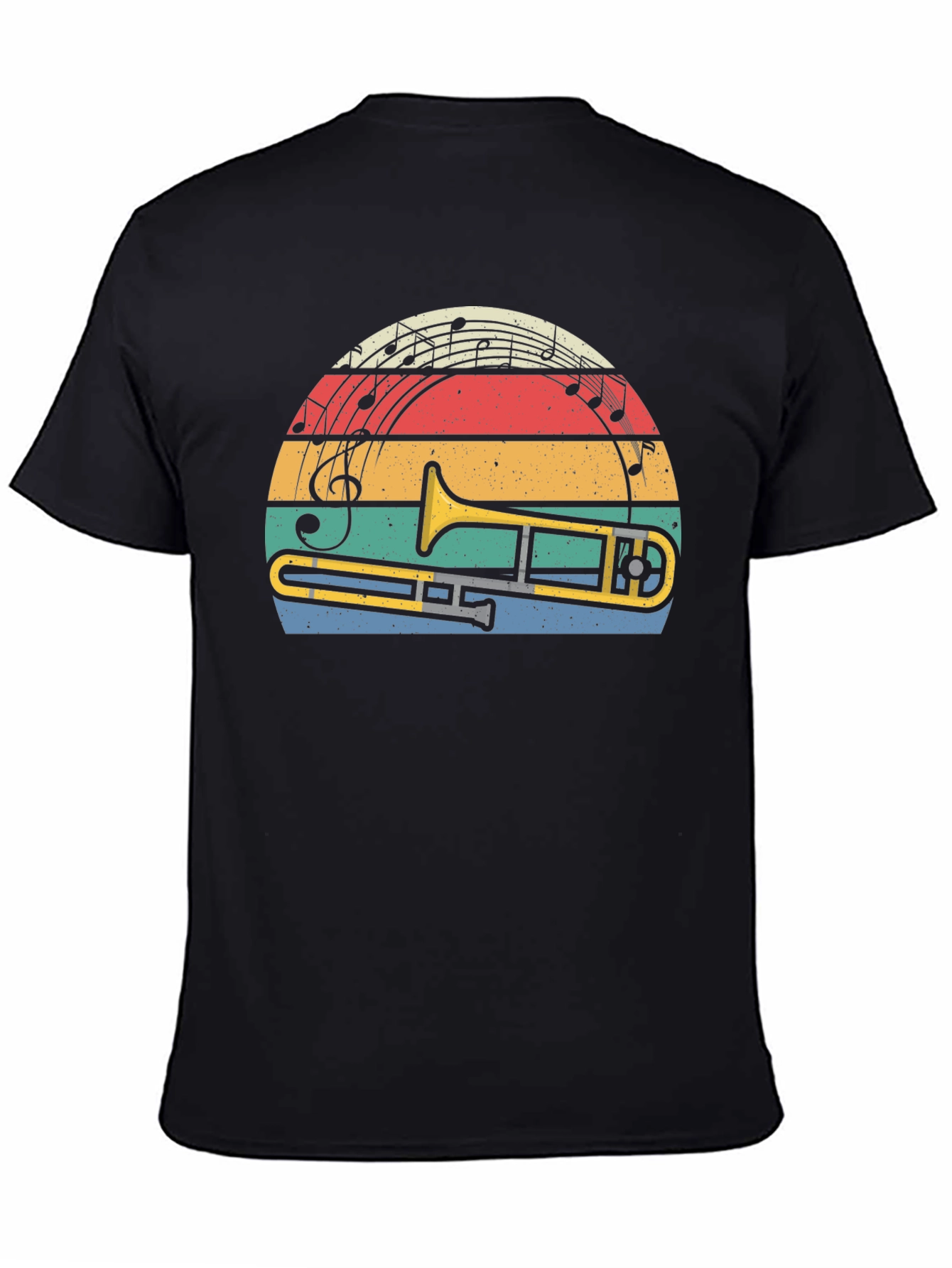 Retro Trombone Sunset Music T-Shirt