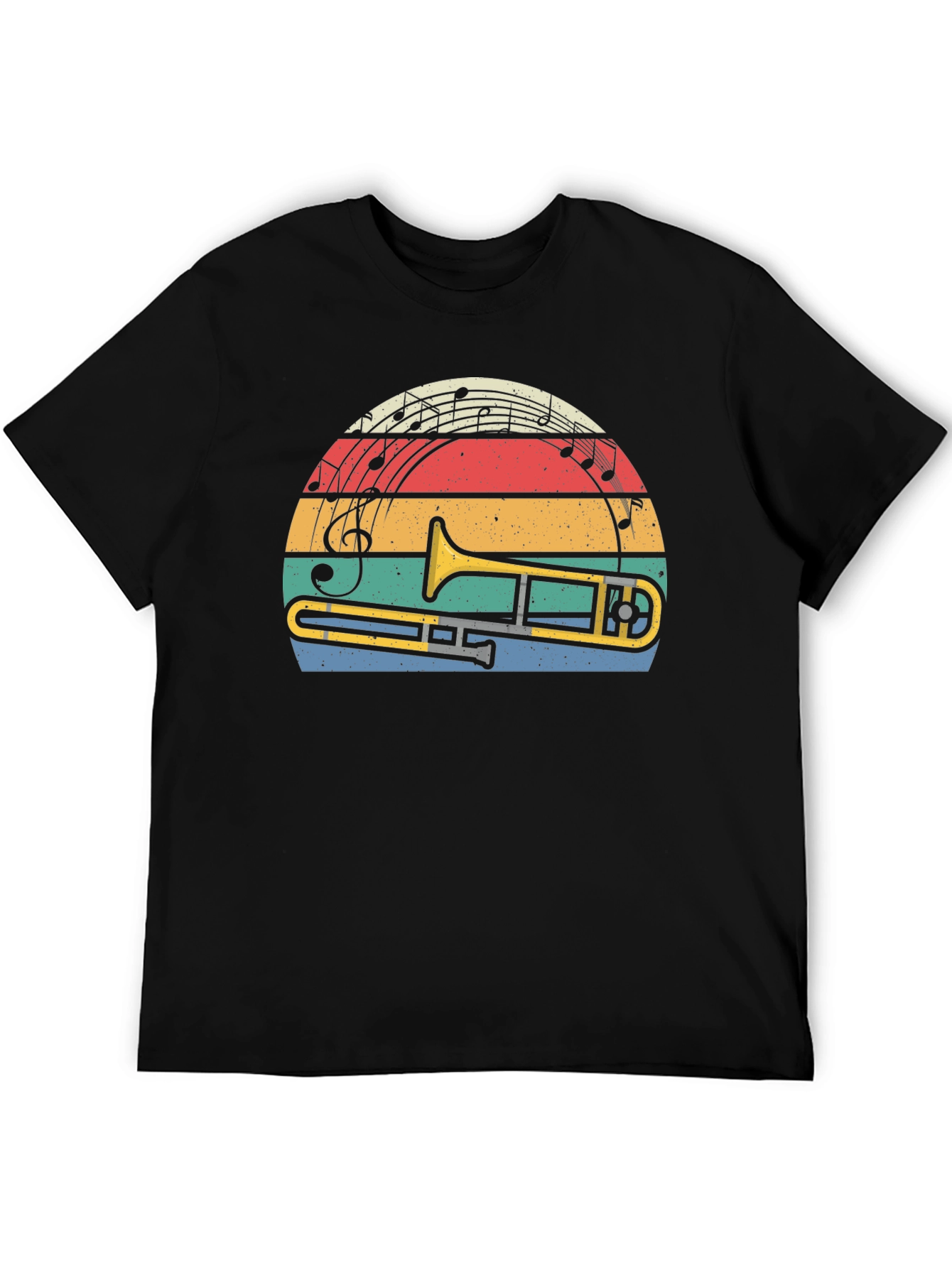 Retro Trombone Sunset Music T-Shirt
