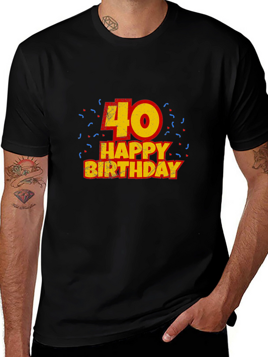 Mens 40th Birthday T-Shirt - Black