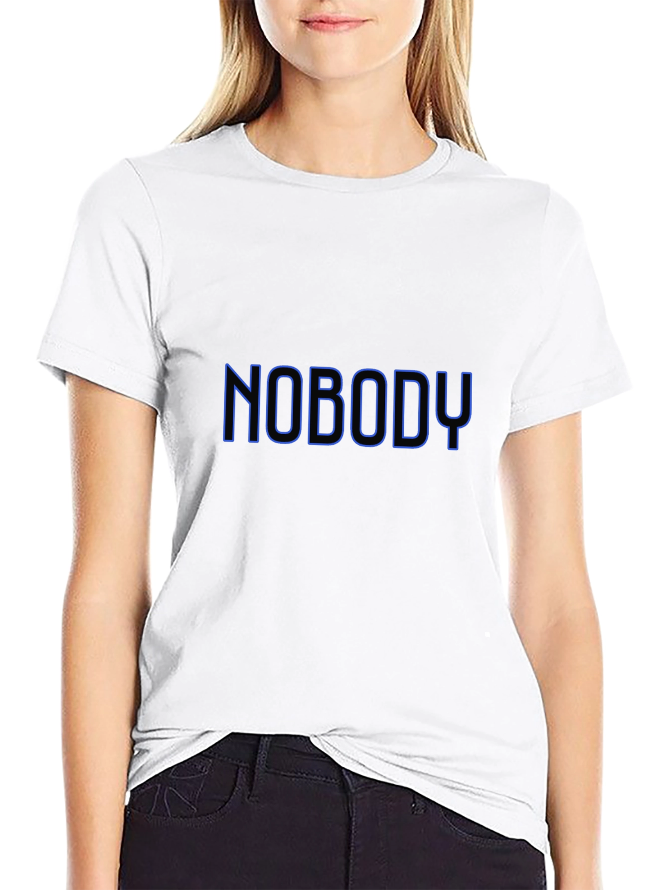 Nobody T-Shirt - Black Crew Neck Tee