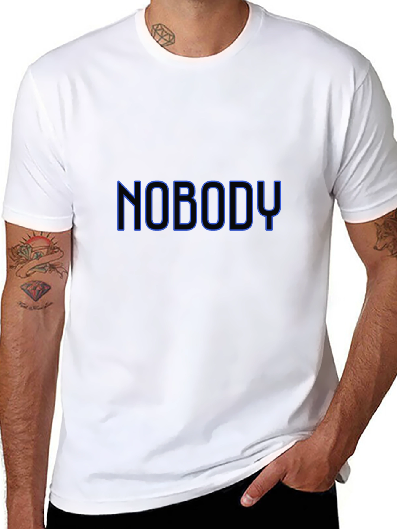 Nobody T-Shirt - Black Crew Neck Tee