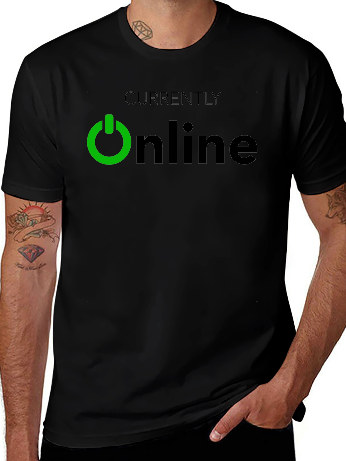 Currently Online Black T-Shirt