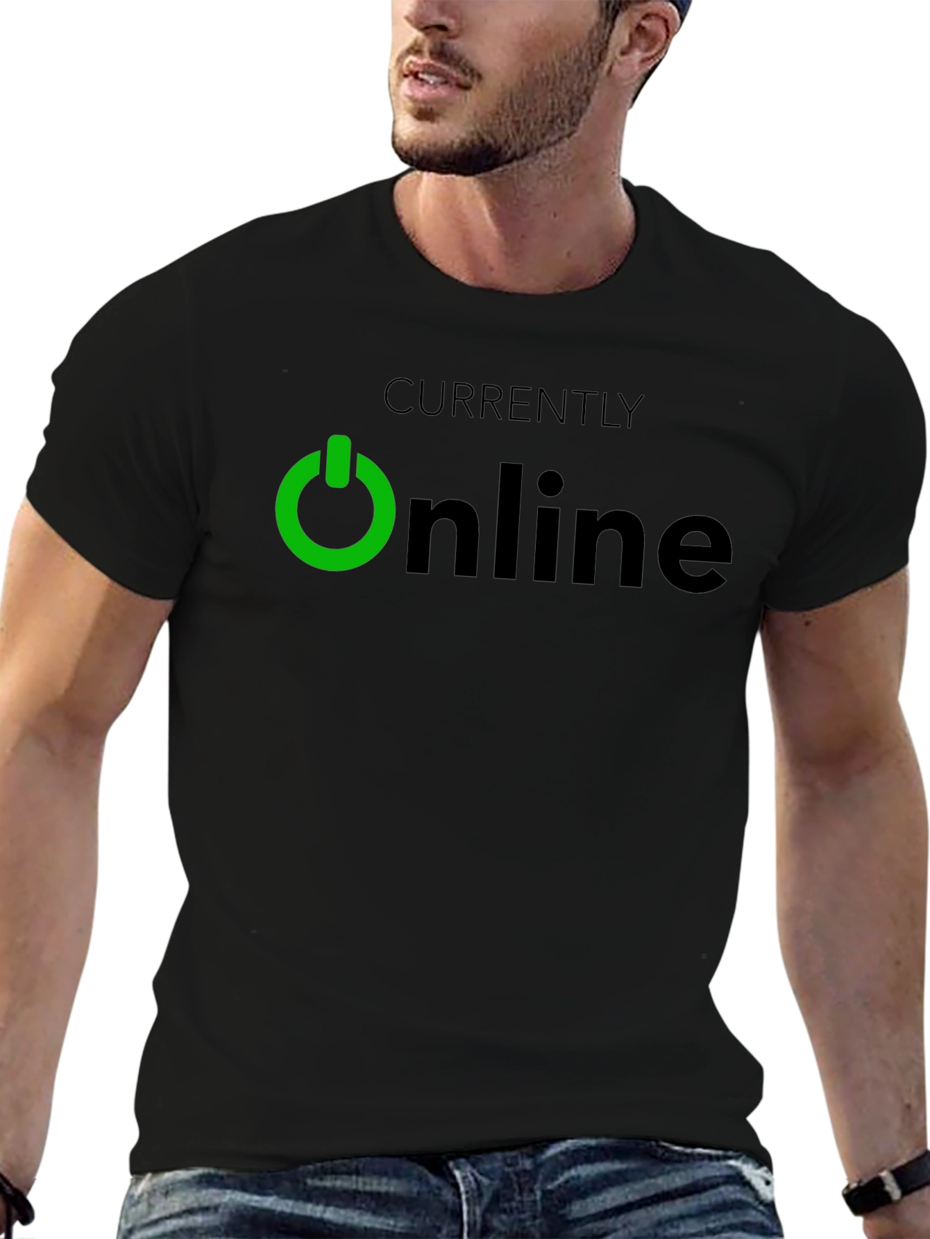 Currently Online Black T-Shirt
