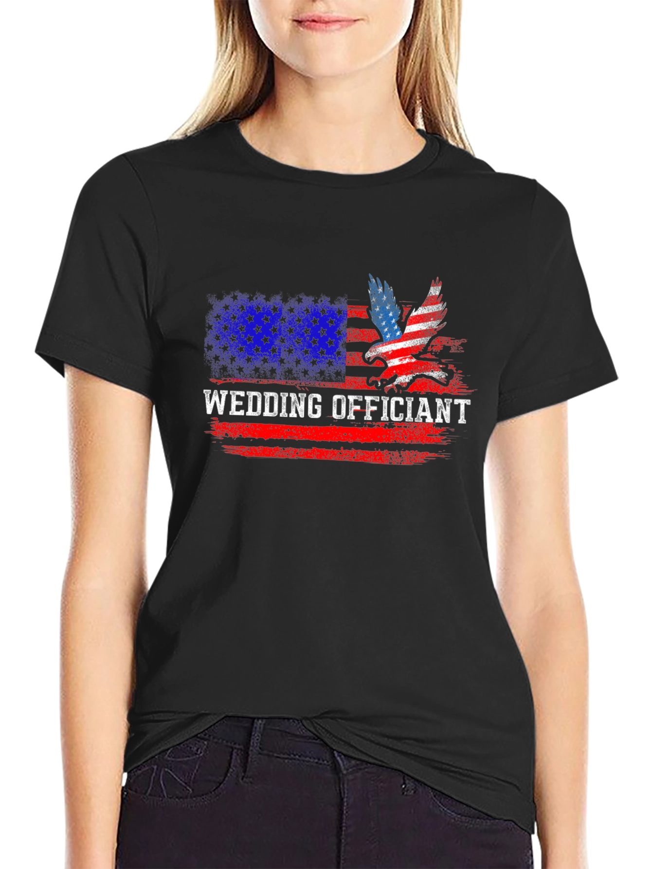 Wedding Officiant Patriotic American Flag T-Shirt