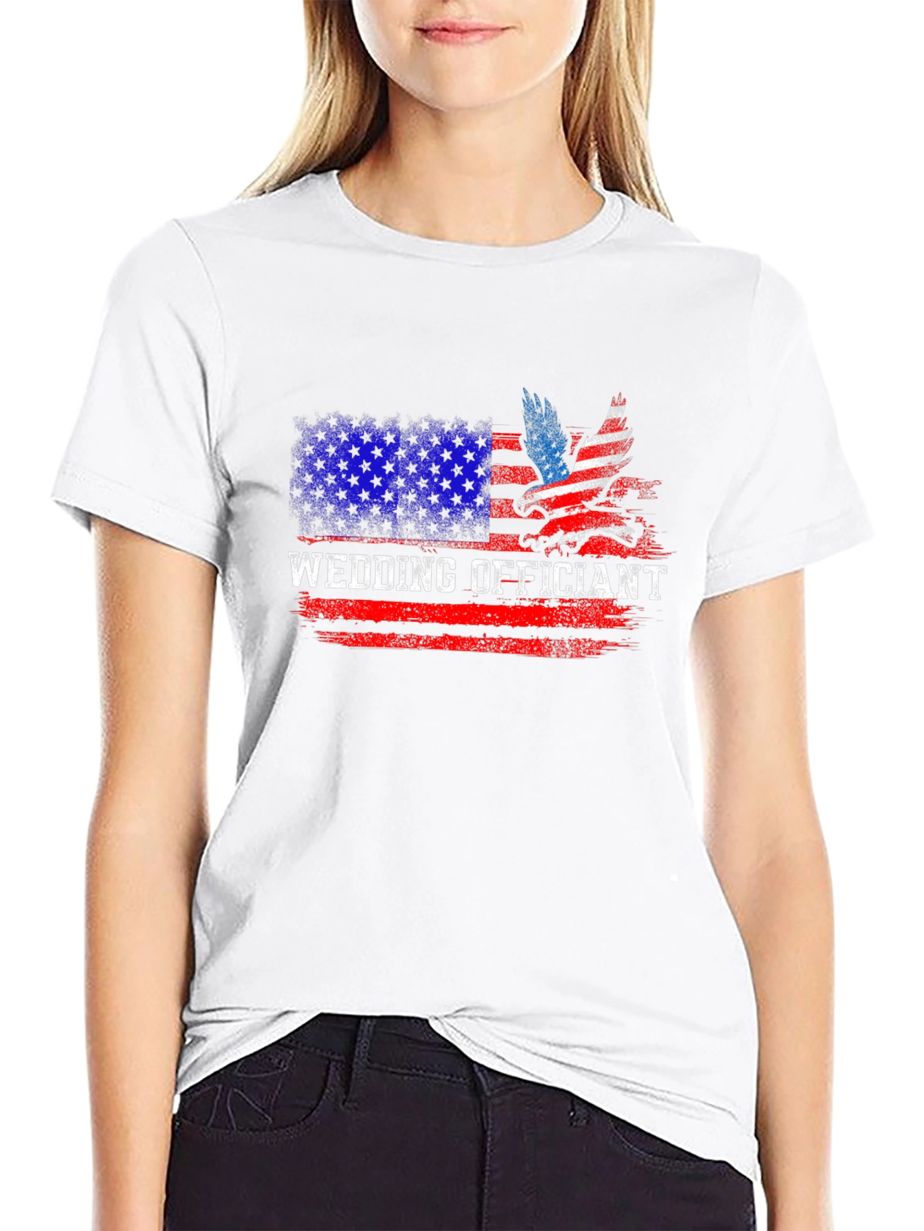 Wedding Officiant Patriotic American Flag T-Shirt