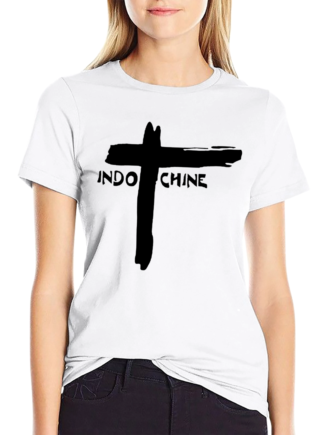 Indochine Band Graphic Tee - Black Cotton T-Shirt