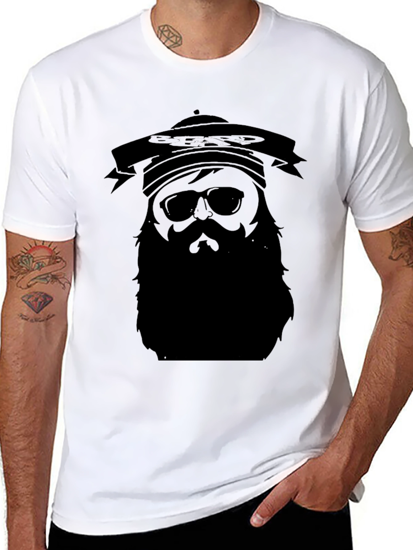 Bearded Man Graphic Tee - Cool & Stylish