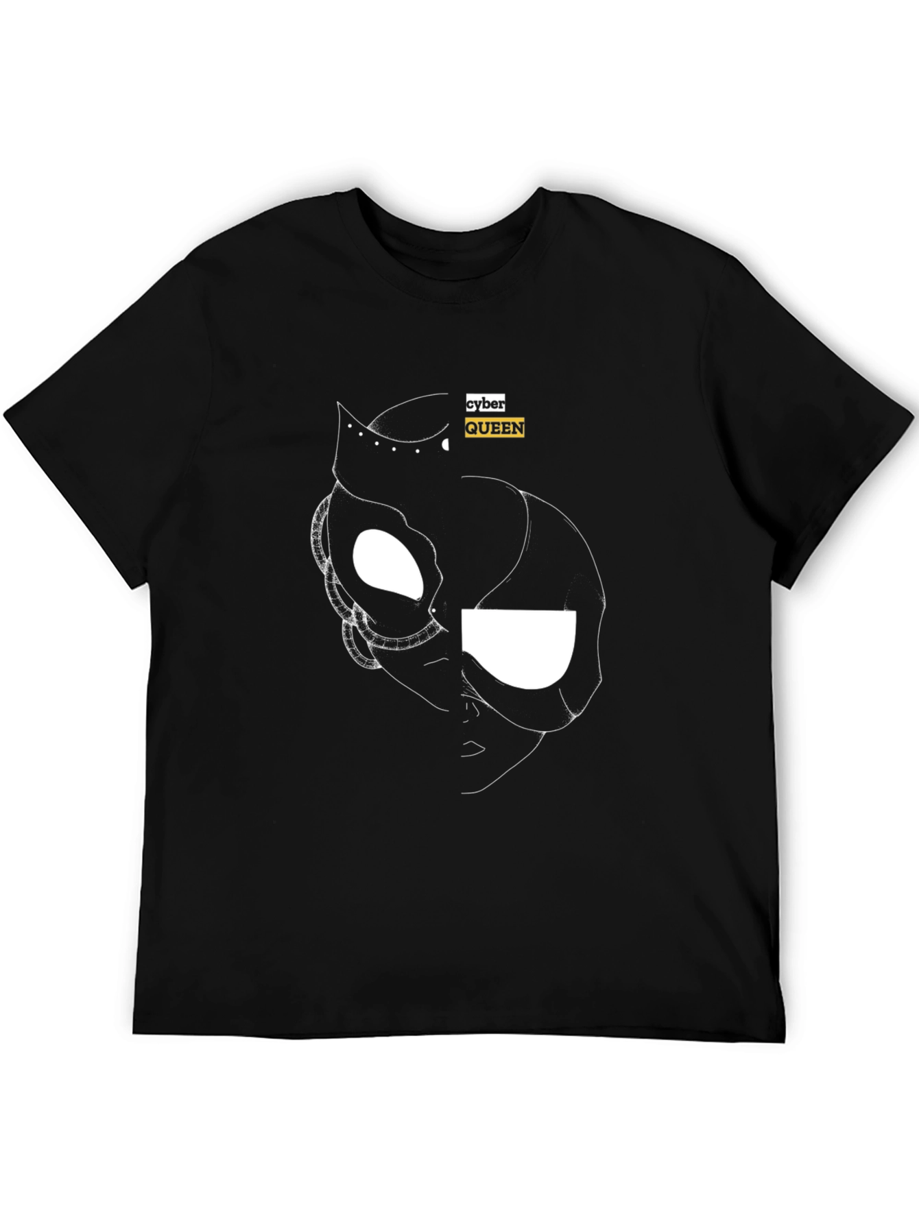 Cyber Queen Black Graphic Tee - Modern Streetwear