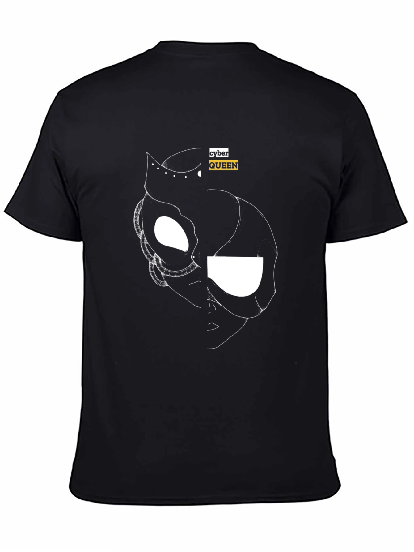 Cyber Queen Black Graphic Tee - Modern Streetwear