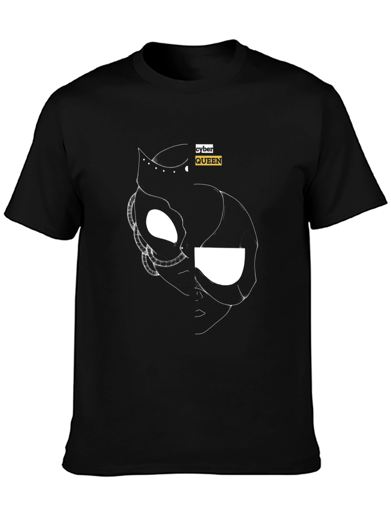 Cyber Queen Black Graphic Tee - Modern Streetwear
