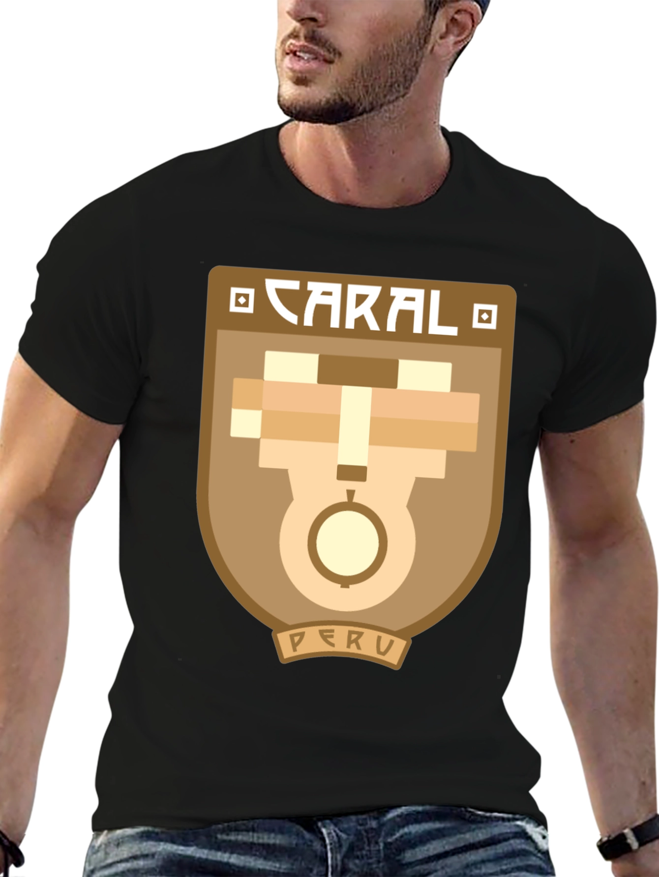 Caral Peru Graphic Tee - Black Cotton T-Shirt