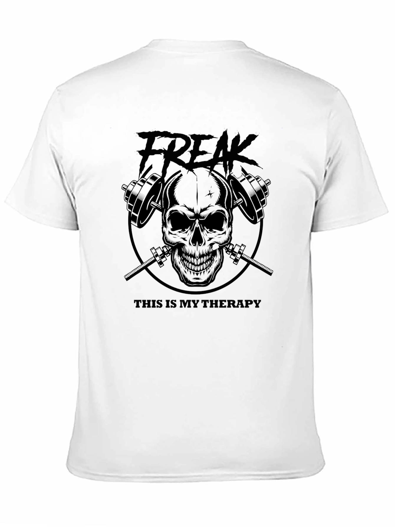 Freak Therapy Skull Graphic Tee - Black