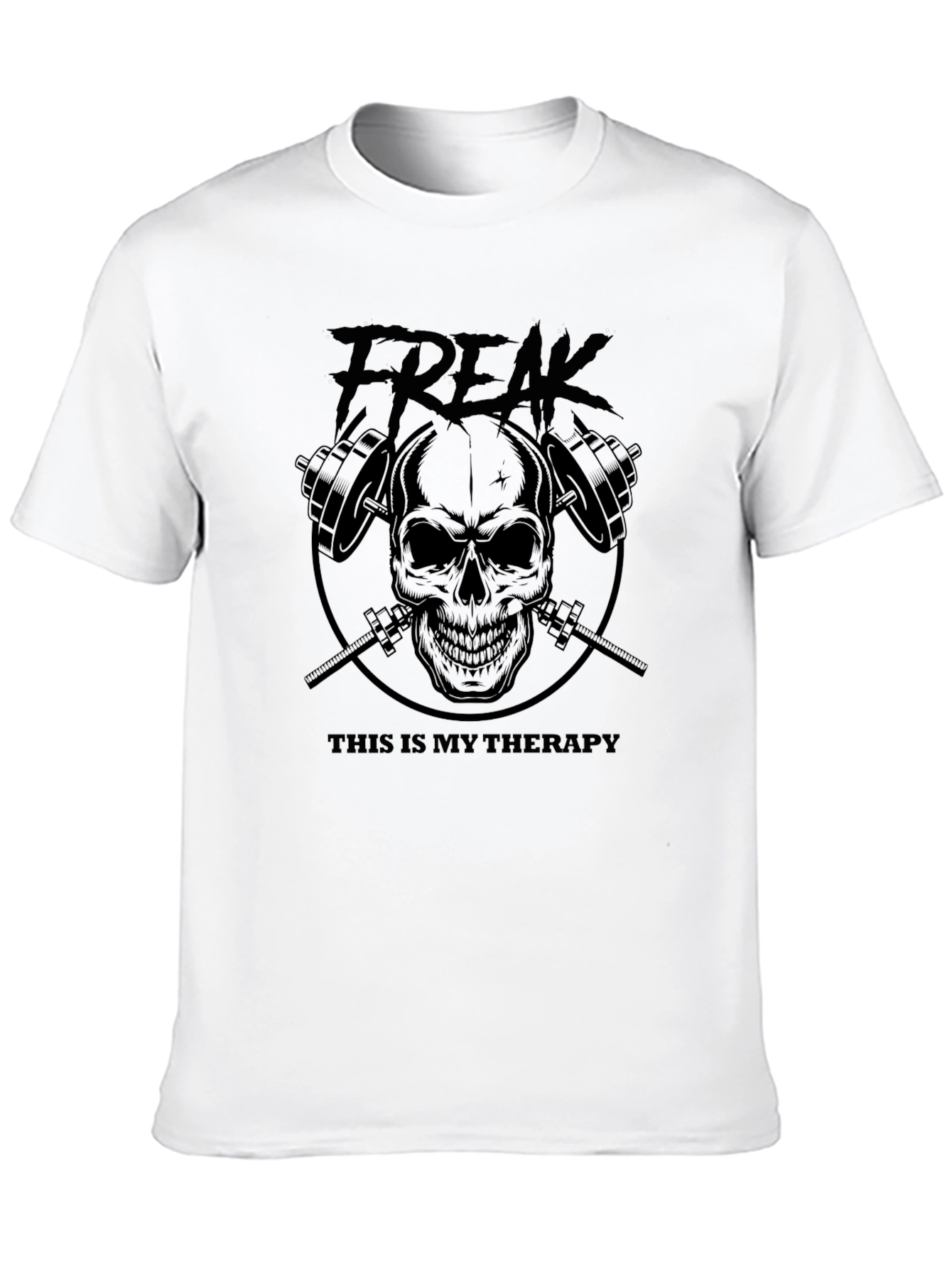 Freak Therapy Skull Graphic Tee - Black