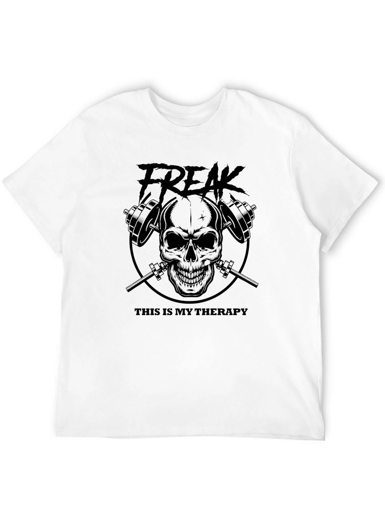 Freak Therapy Skull Graphic Tee - Black