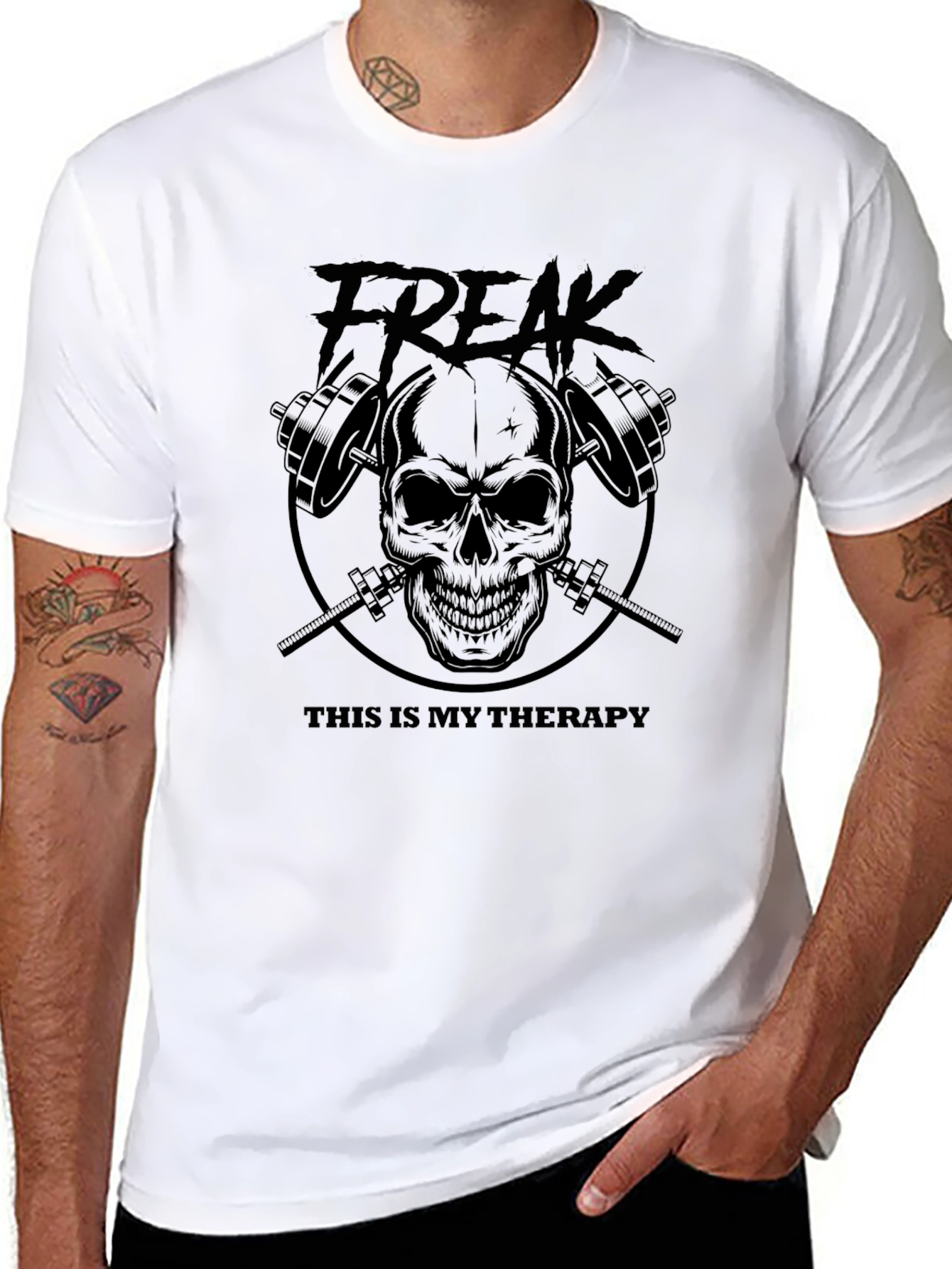 Freak Therapy Skull Graphic Tee - Black