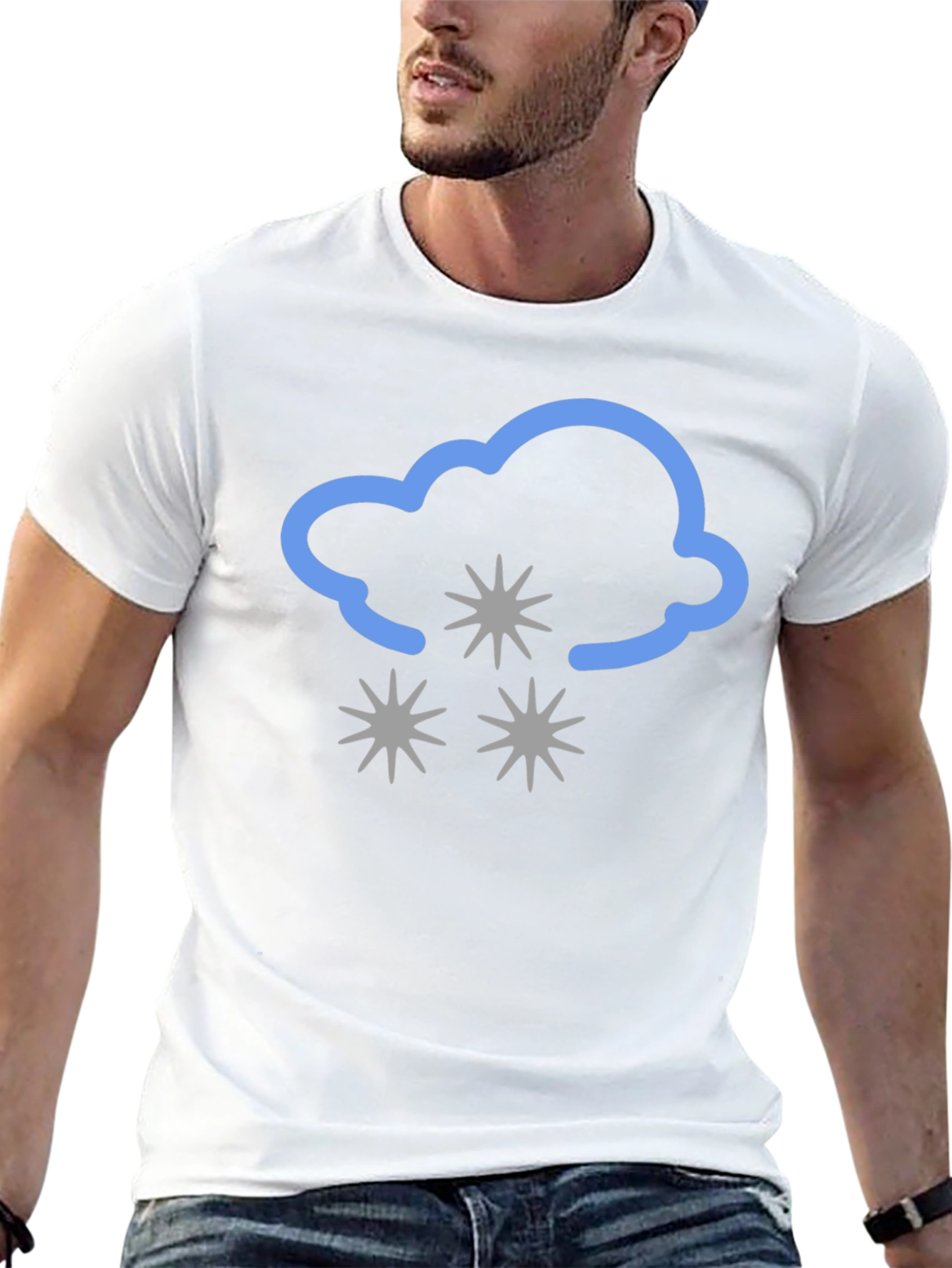Snowy Cloud Graphic Tee - Black