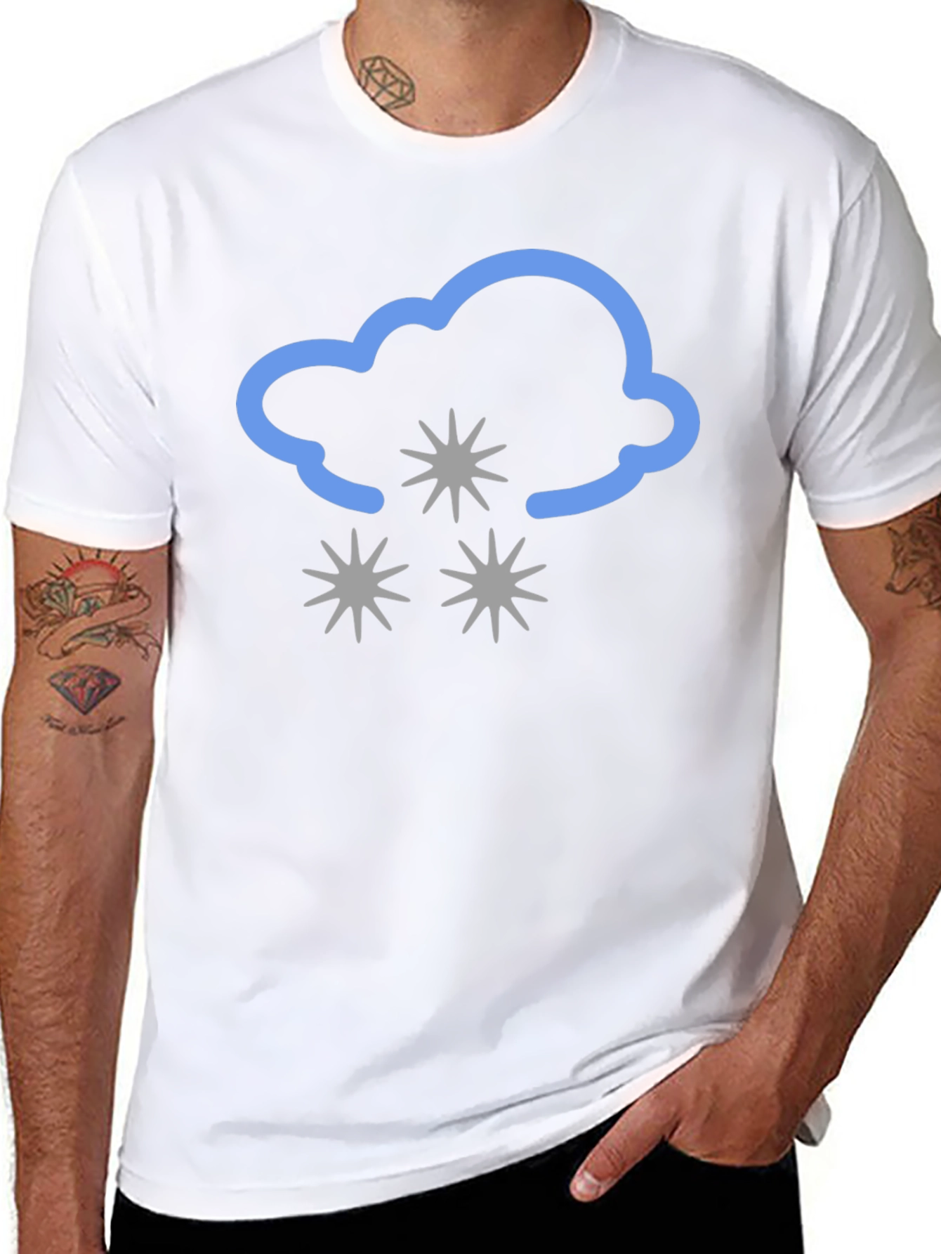 Snowy Cloud Graphic Tee - Black