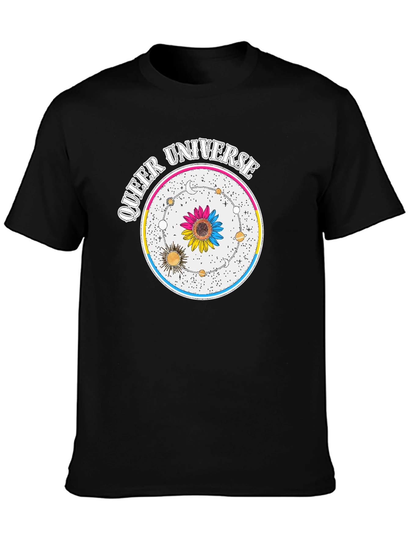 Queer Universe Black T-Shirt Pansexual Pride