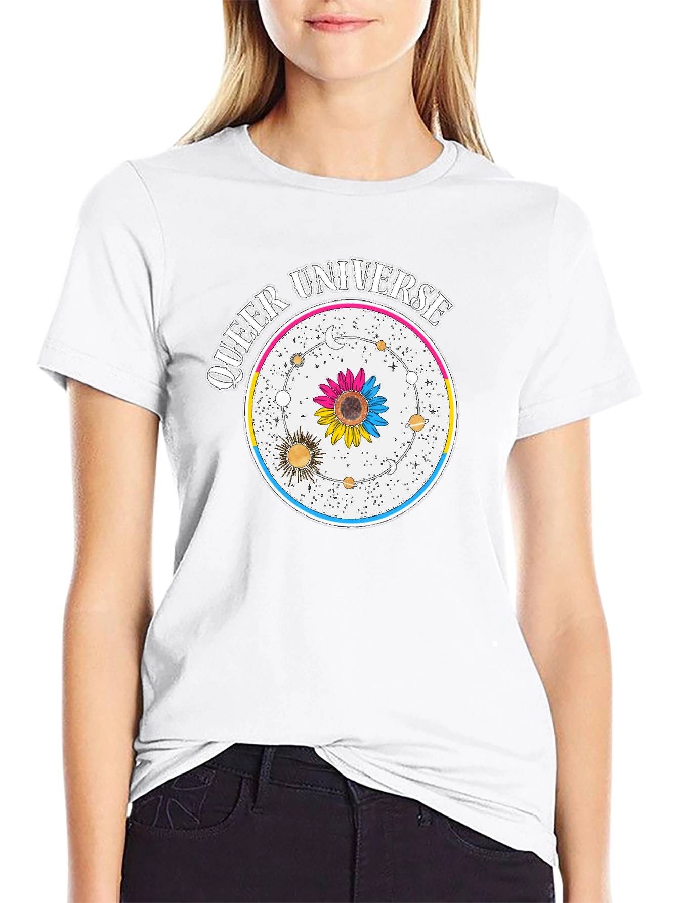 Queer Universe Black T-Shirt Pansexual Pride