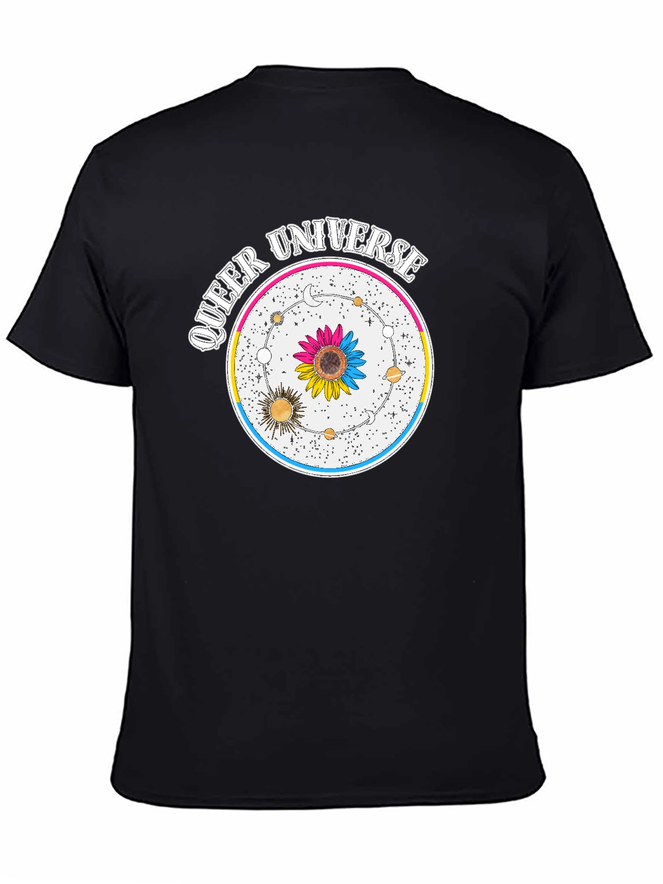 Queer Universe Black T-Shirt Pansexual Pride