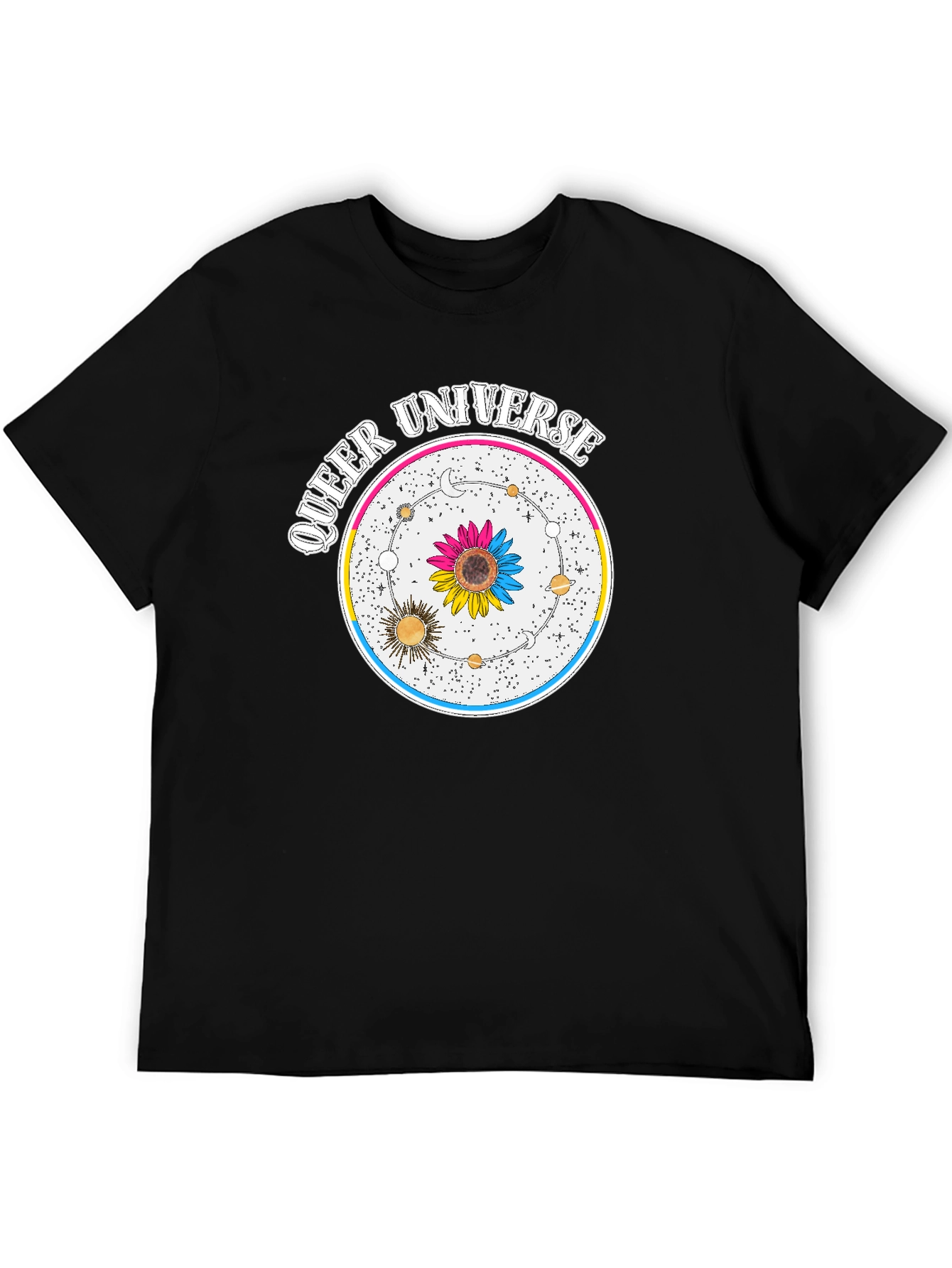 Queer Universe Black T-Shirt Pansexual Pride