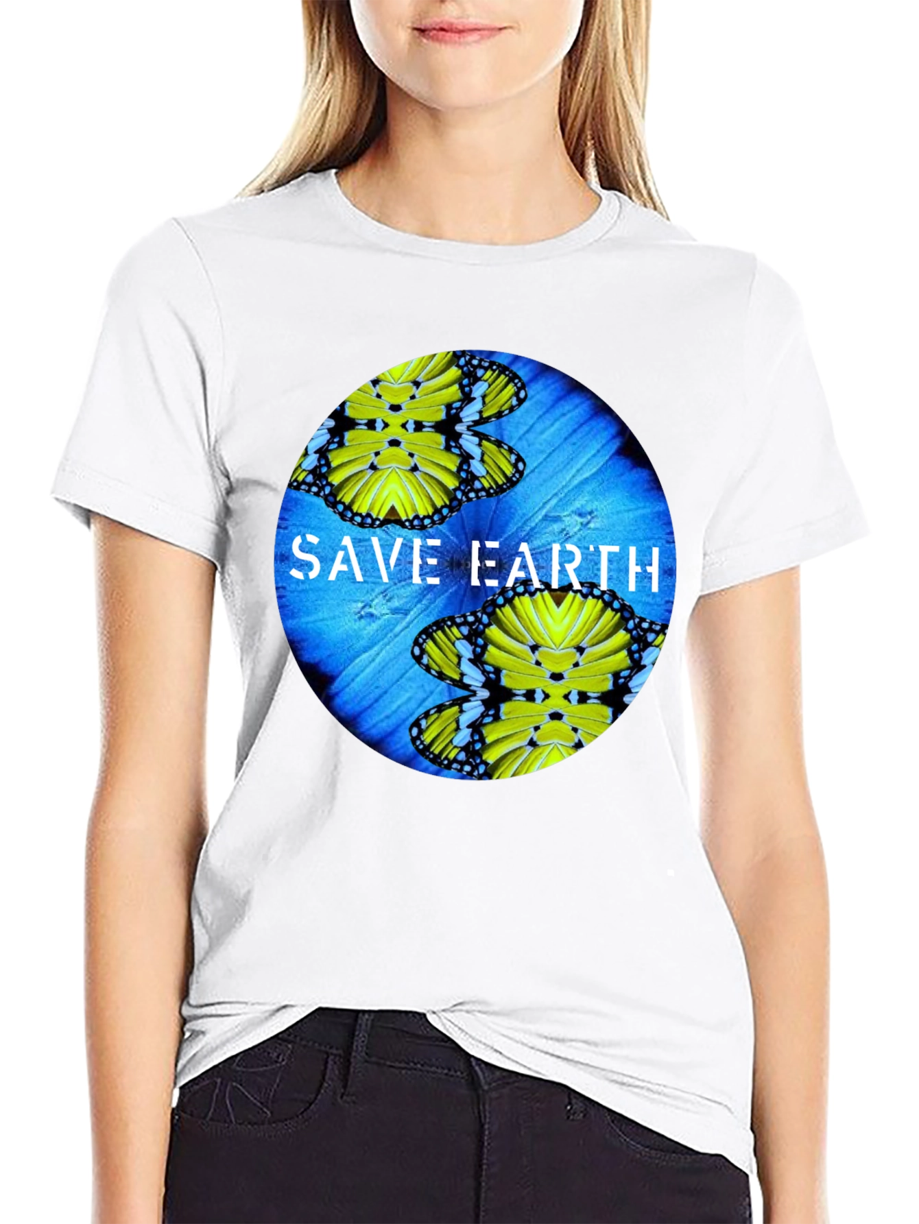 Save Earth Butterfly Graphic Tee