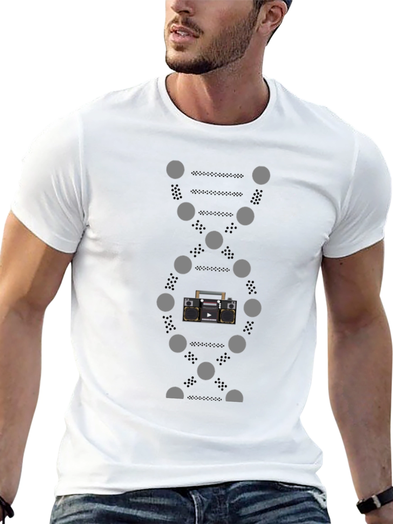 Boombox DNA Graphic Tee - Music Lover Style