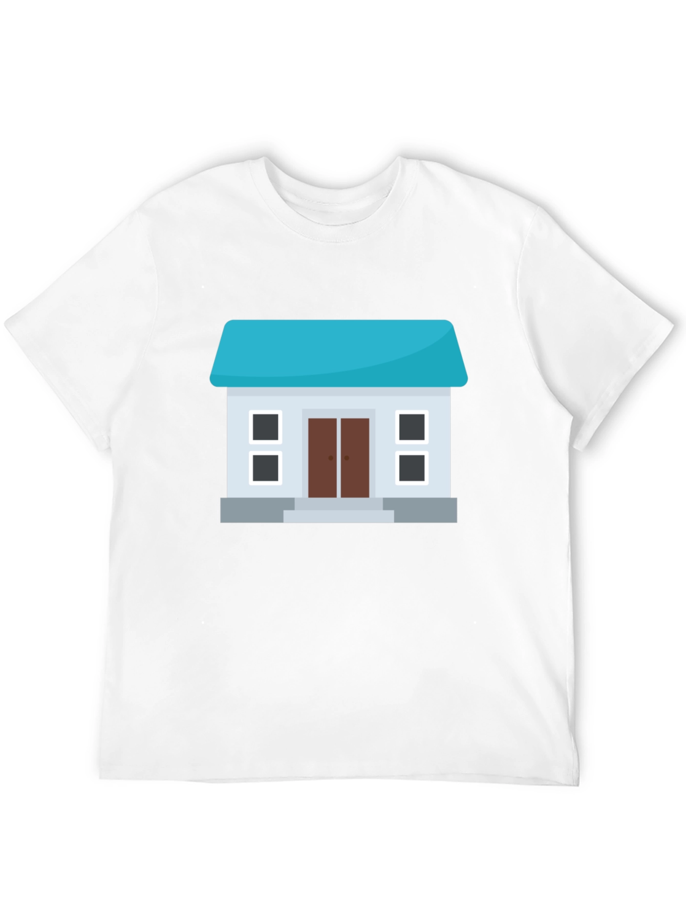 House Graphic Tee - Black Cotton Blend Casual Wear