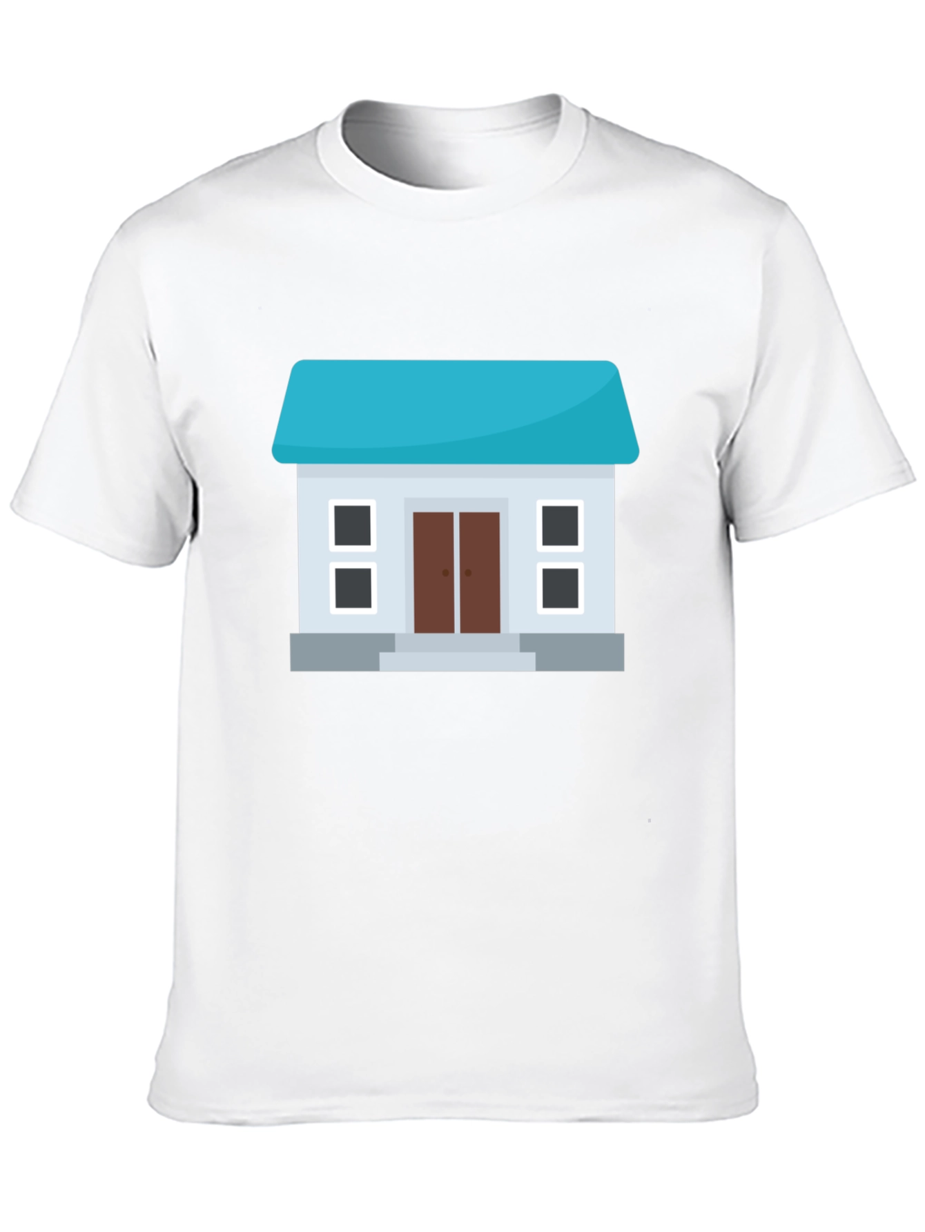 House Graphic Tee - Black Cotton Blend Casual Wear