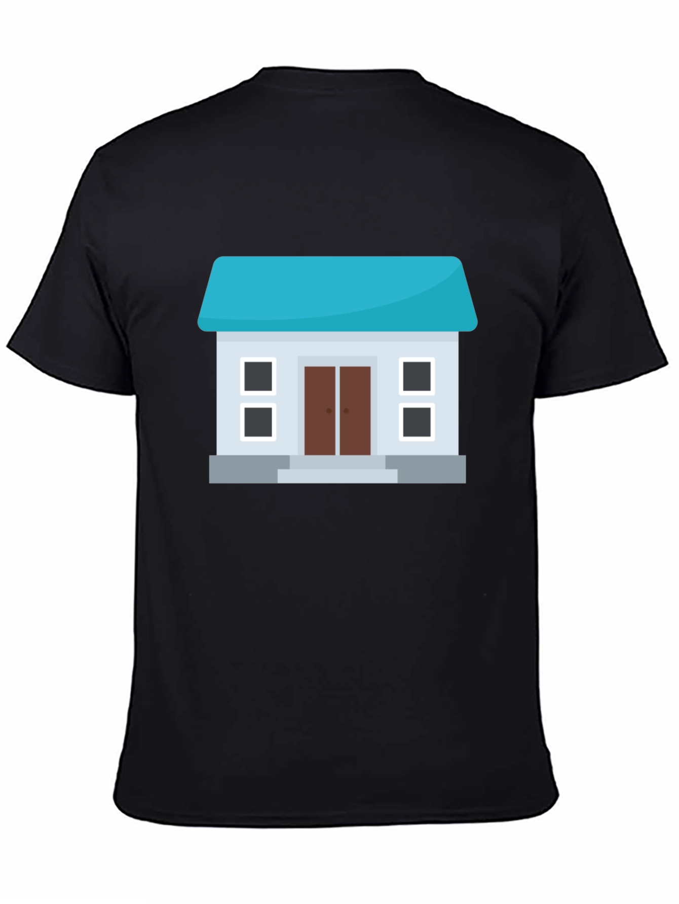 House Graphic Tee - Black Cotton Blend Casual Wear