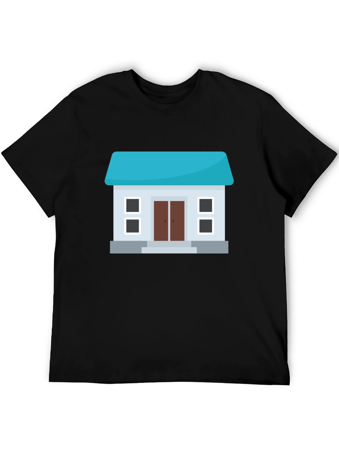 House Graphic Tee - Black Cotton Blend Casual Wear