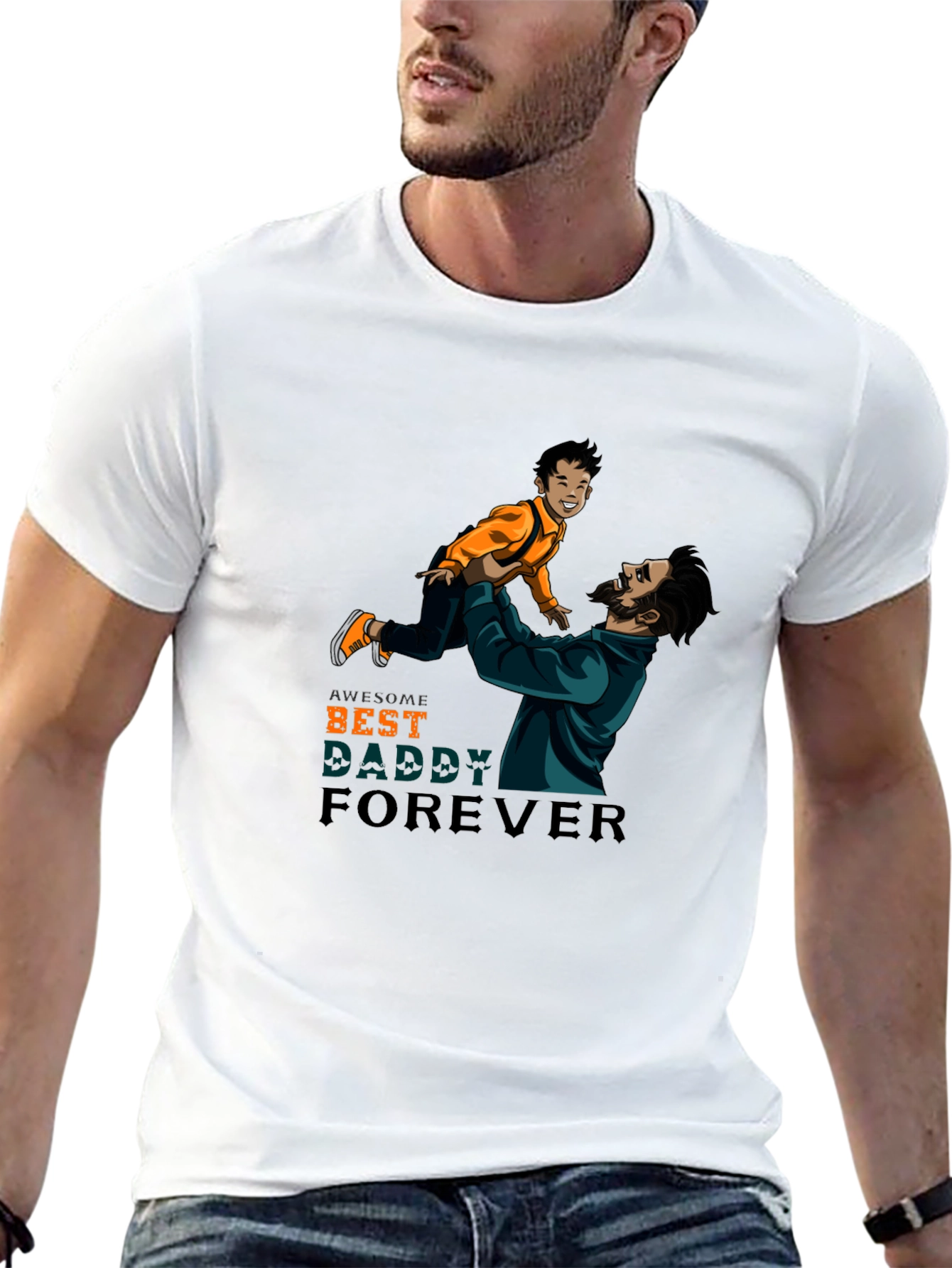 Awesome Best Daddy Forever Graphic T-Shirt
