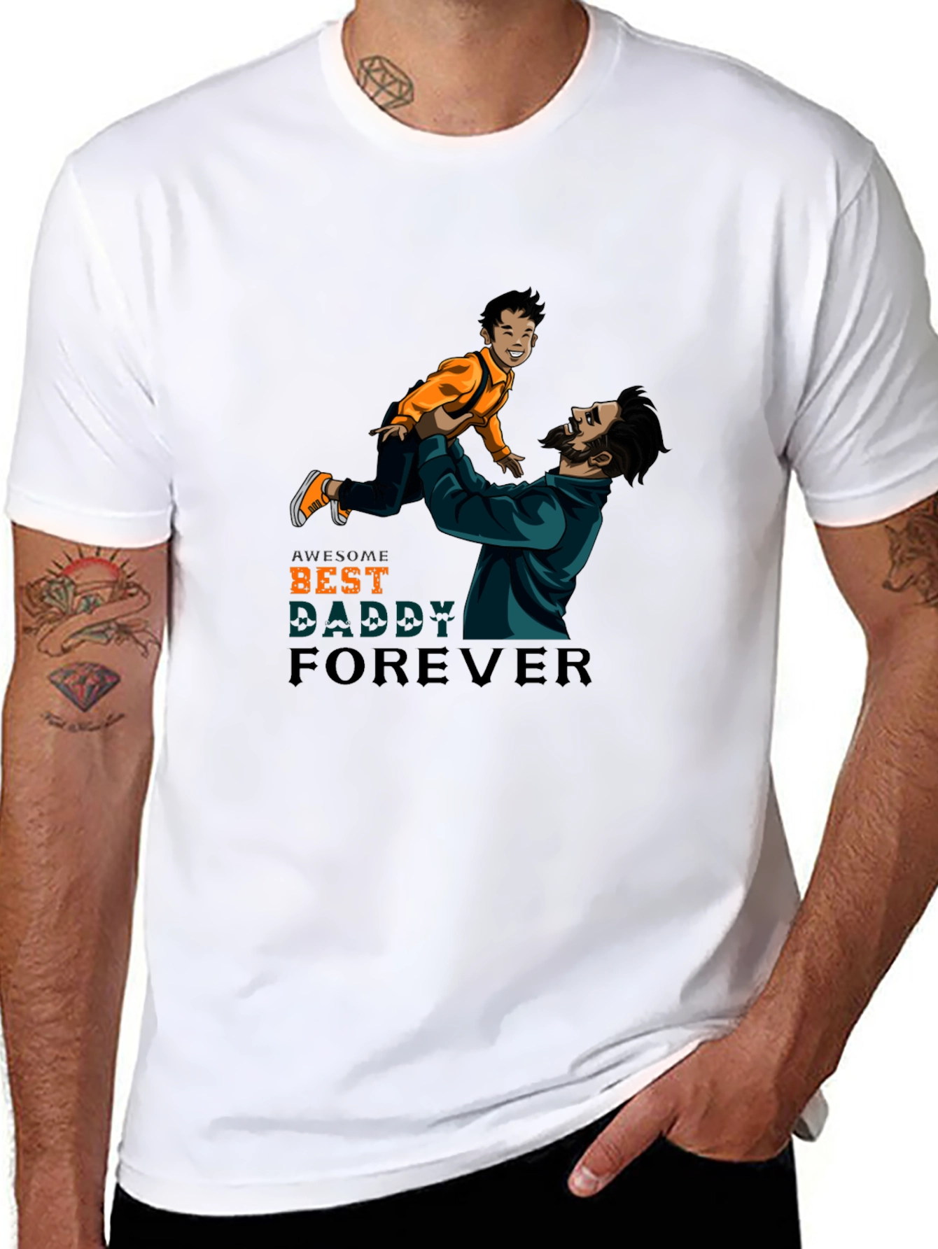 Awesome Best Daddy Forever Graphic T-Shirt