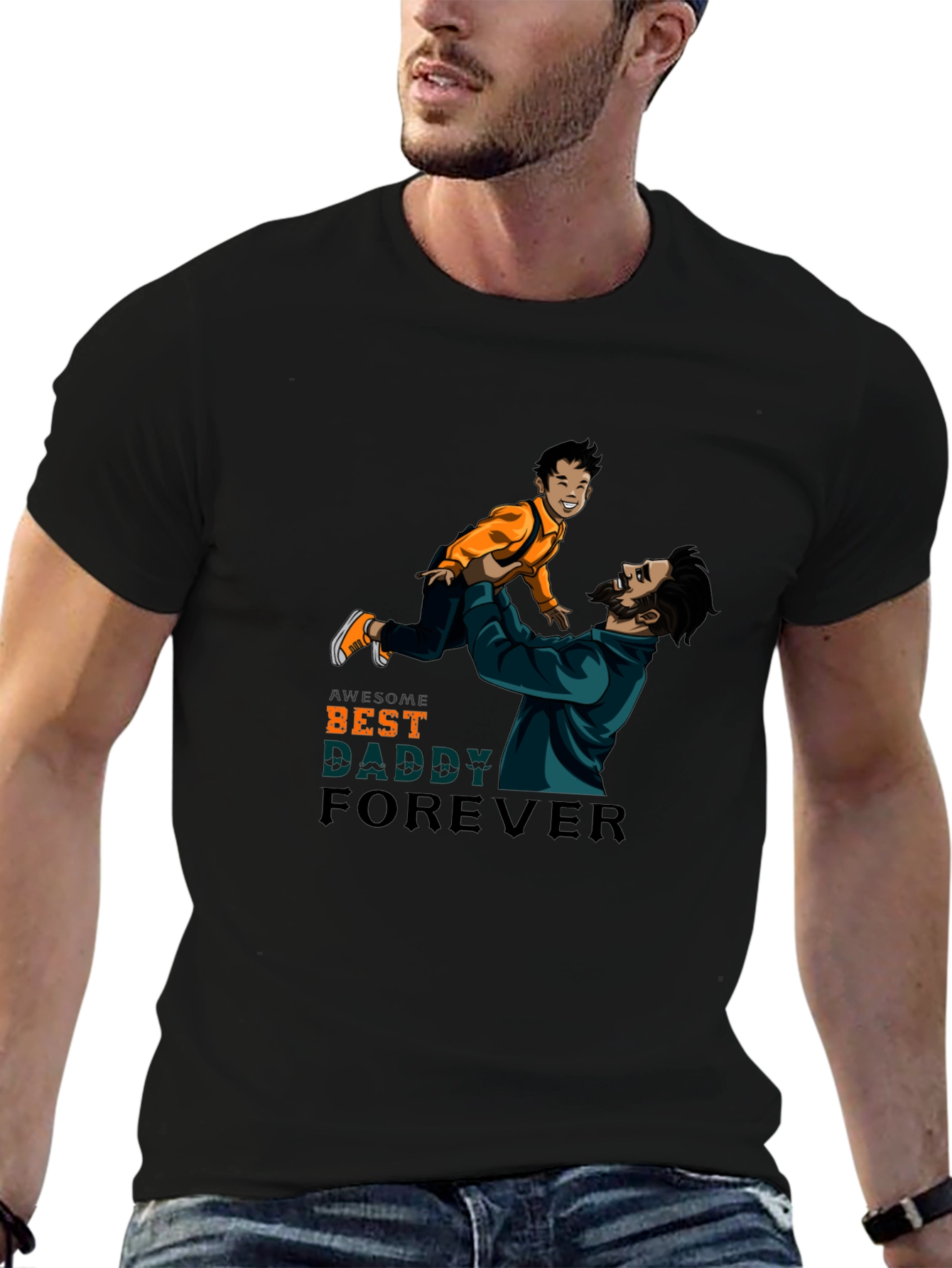 Awesome Best Daddy Forever Graphic T-Shirt