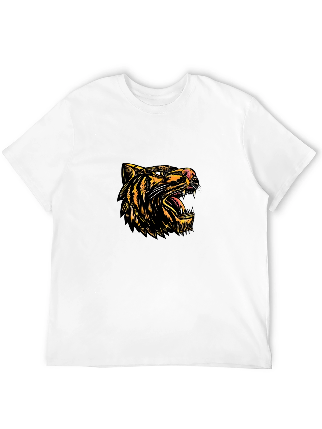 Tiger Graphic Black T-Shirt - Bold Animal Print Tee