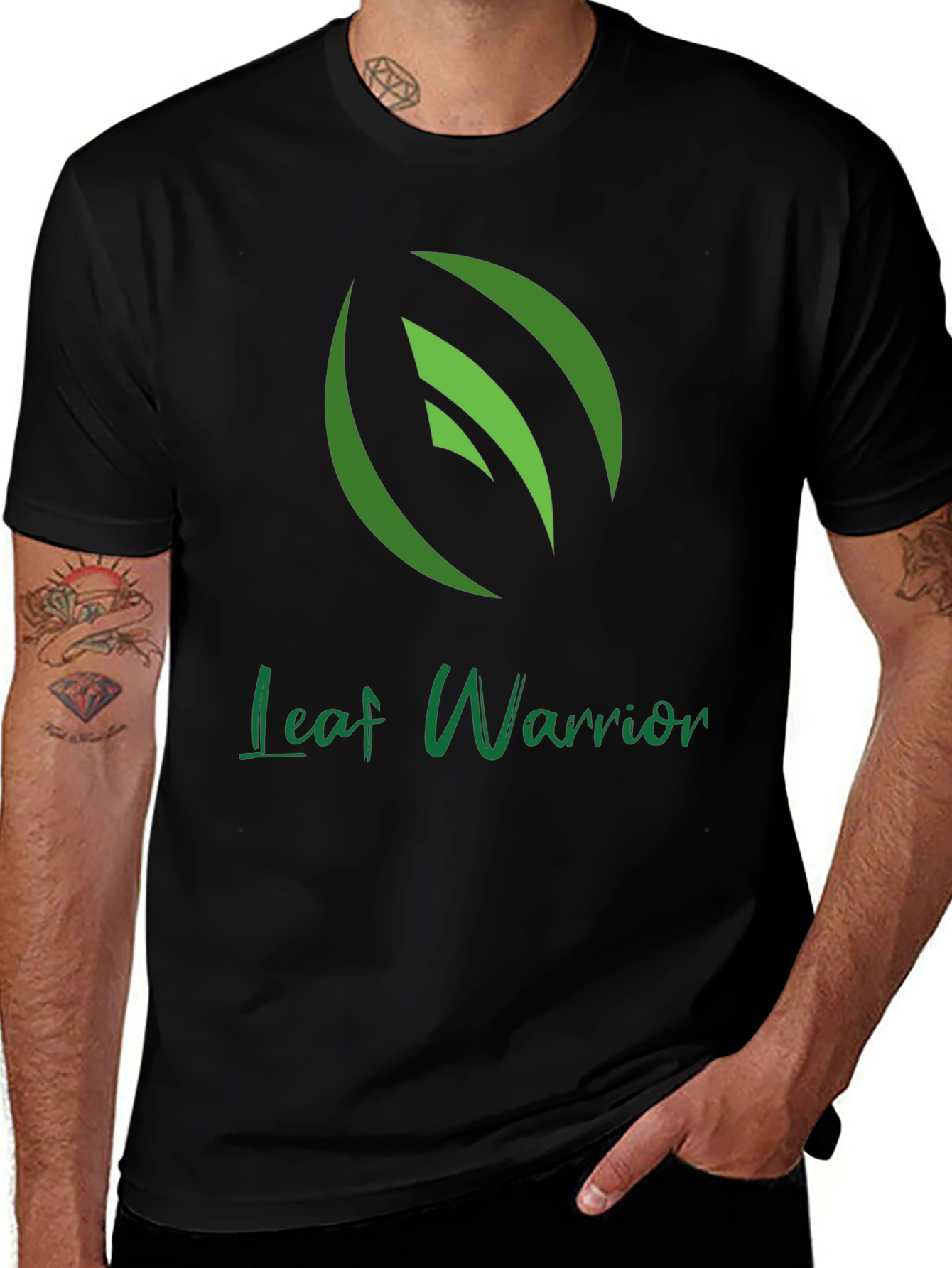 Leaf Warrior Graphic Tee - Green Leaf Design
