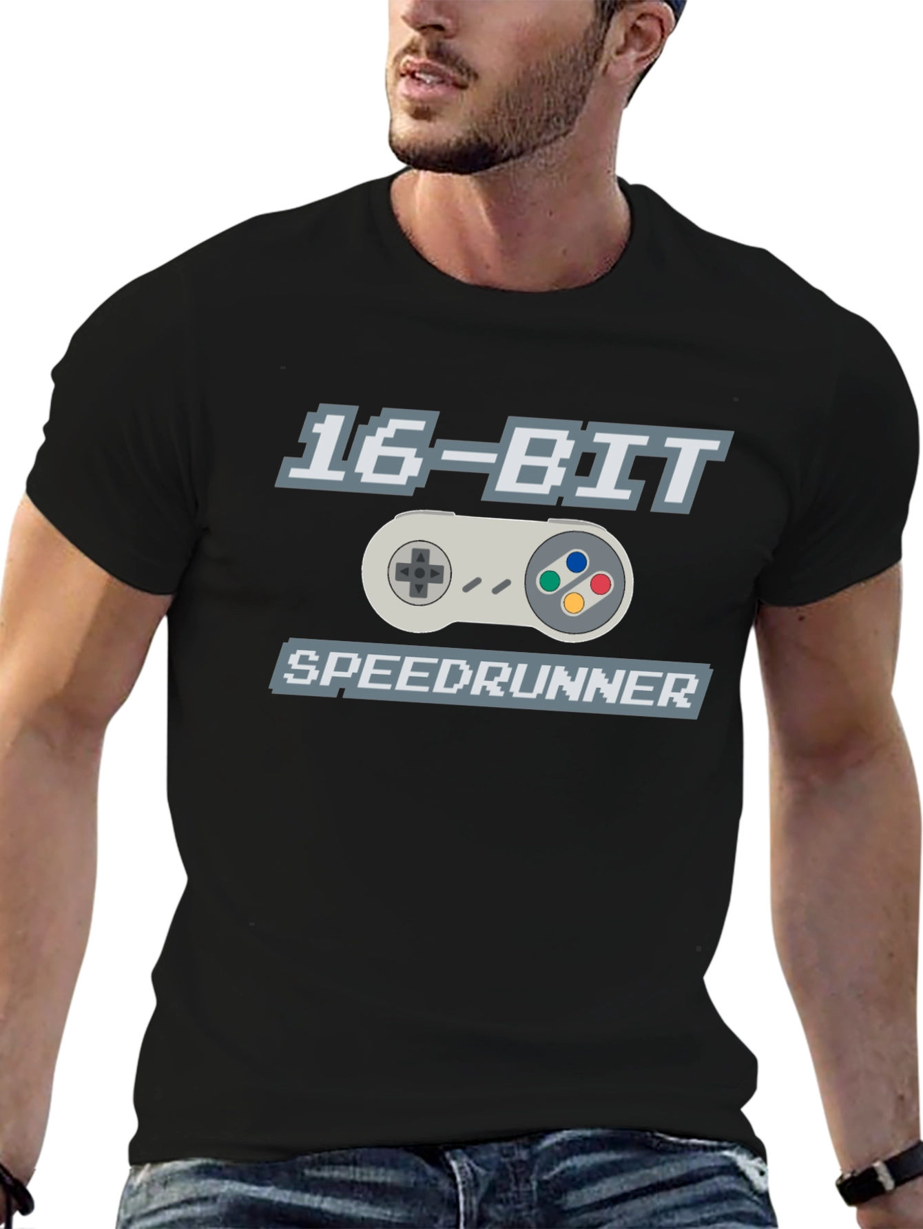 16-Bit Speedrunner Graphic T-Shirt - Retro Gaming Tee