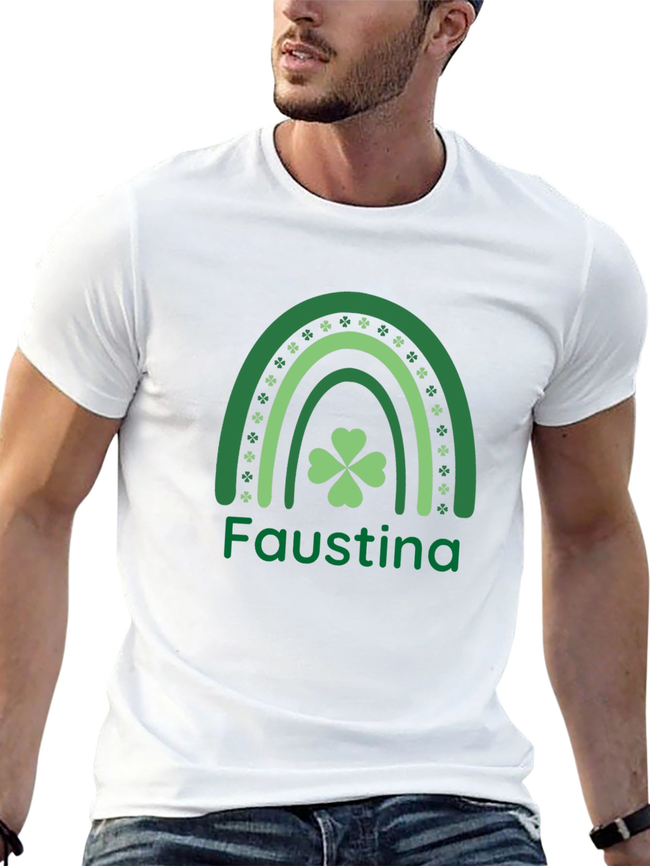 Faustina Shamrock Rainbow St. Patricks Day T-Shirt
