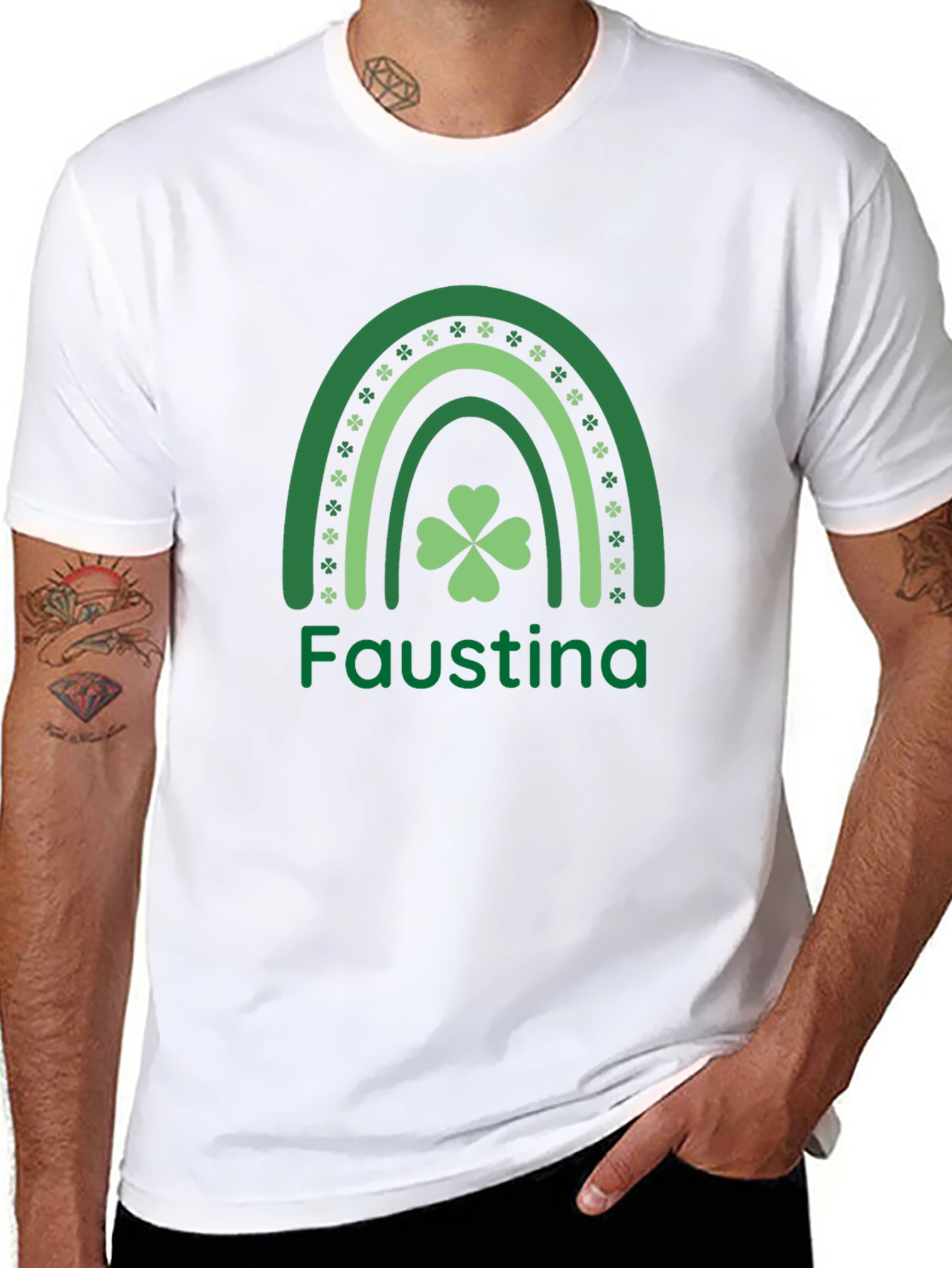 Faustina Shamrock Rainbow St. Patricks Day T-Shirt