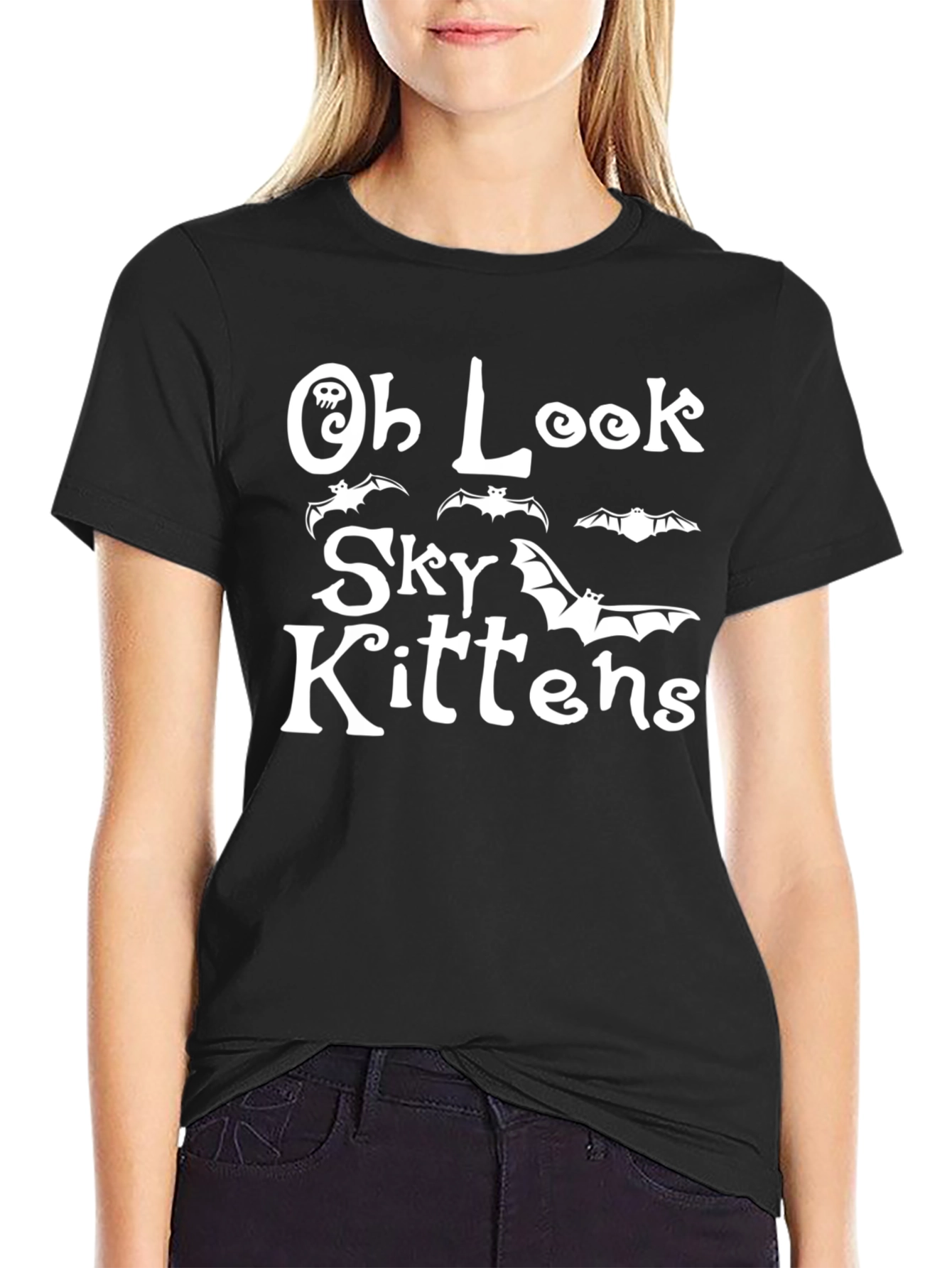 Oh Look Sky Kittens Bat Graphic T-Shirt