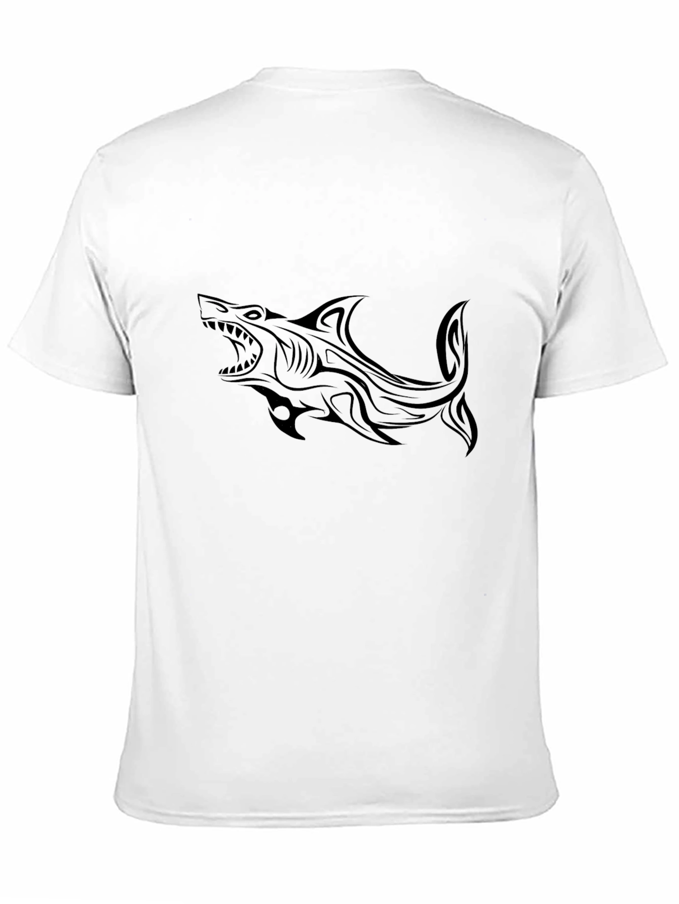 Tribal Shark Graphic Black Tee