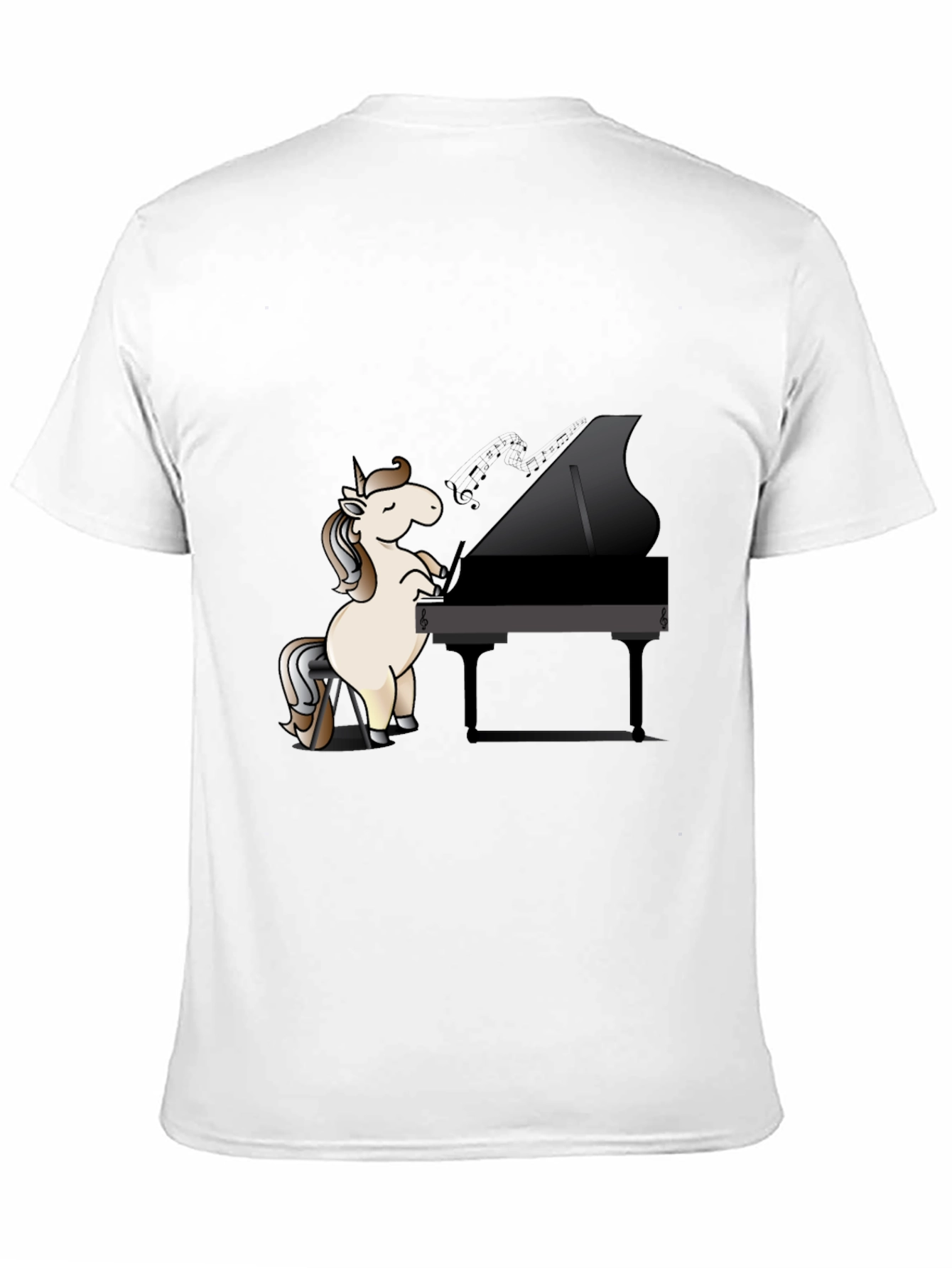 Unicorn Pianist Black T-Shirt