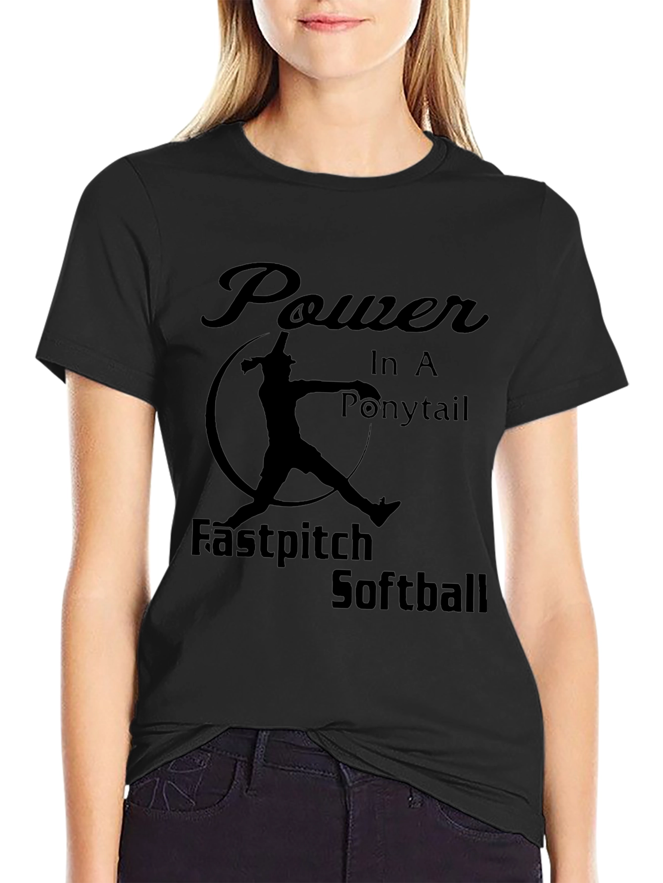 Power Ponytail Fastpitch Softball Graphic Tee