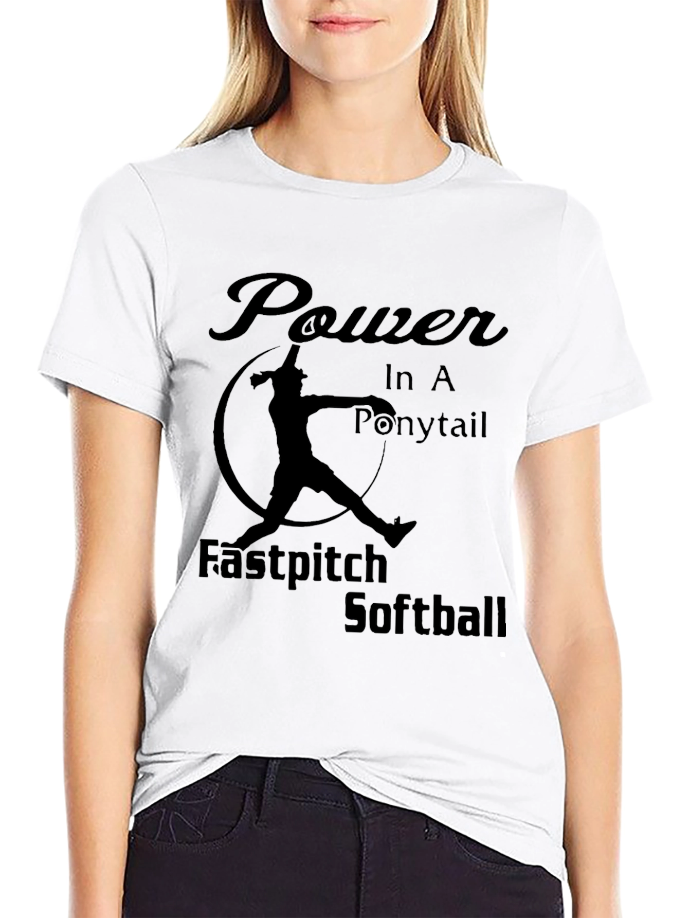 Power Ponytail Fastpitch Softball Graphic Tee