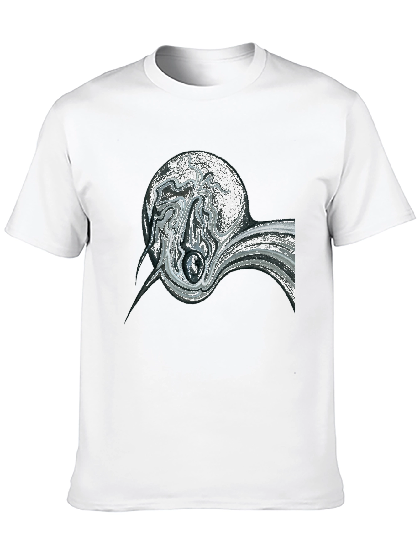 Abstract Swirl Graphic Black Tee